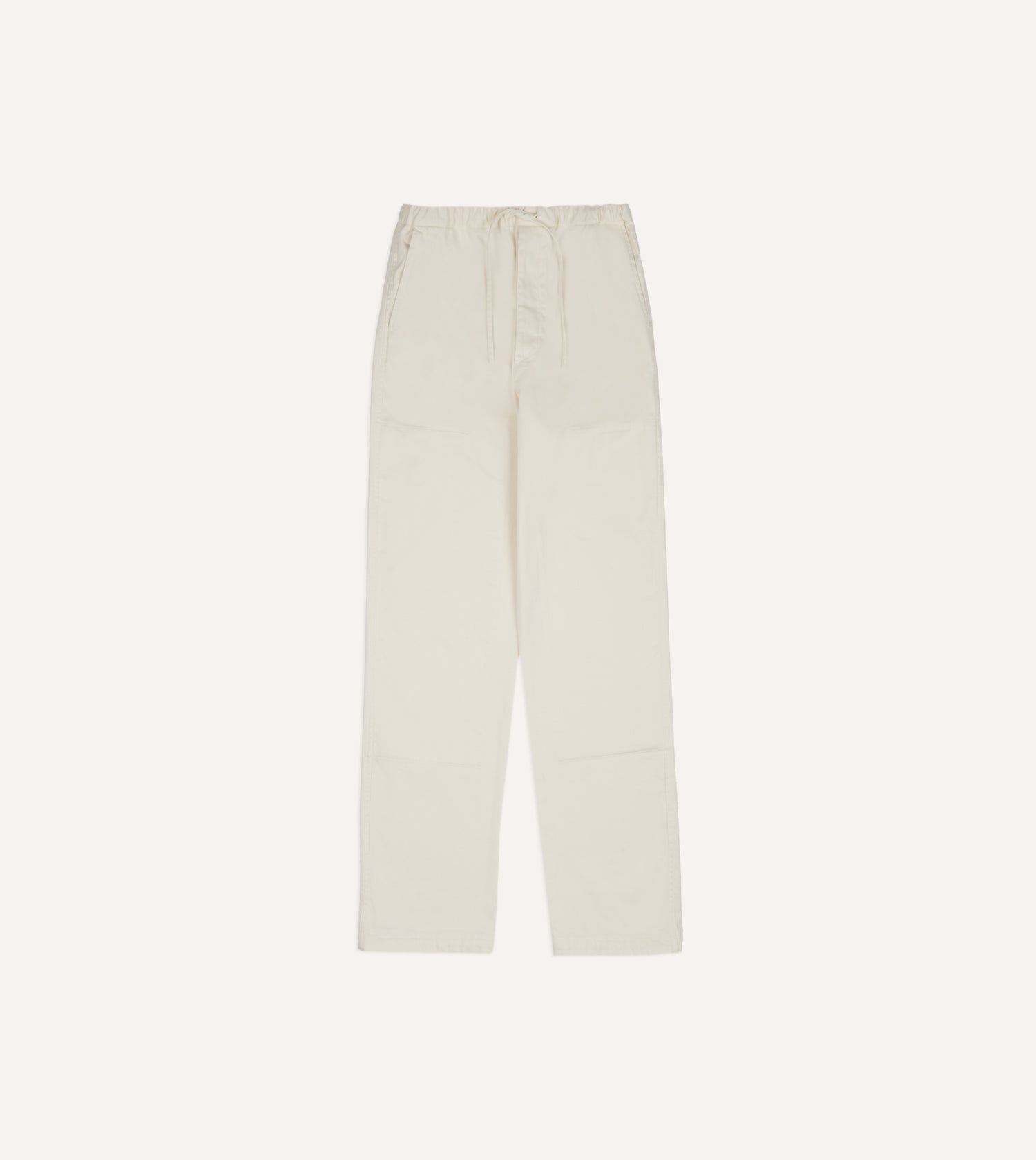 Ecru Cotton Drawstring Trousers