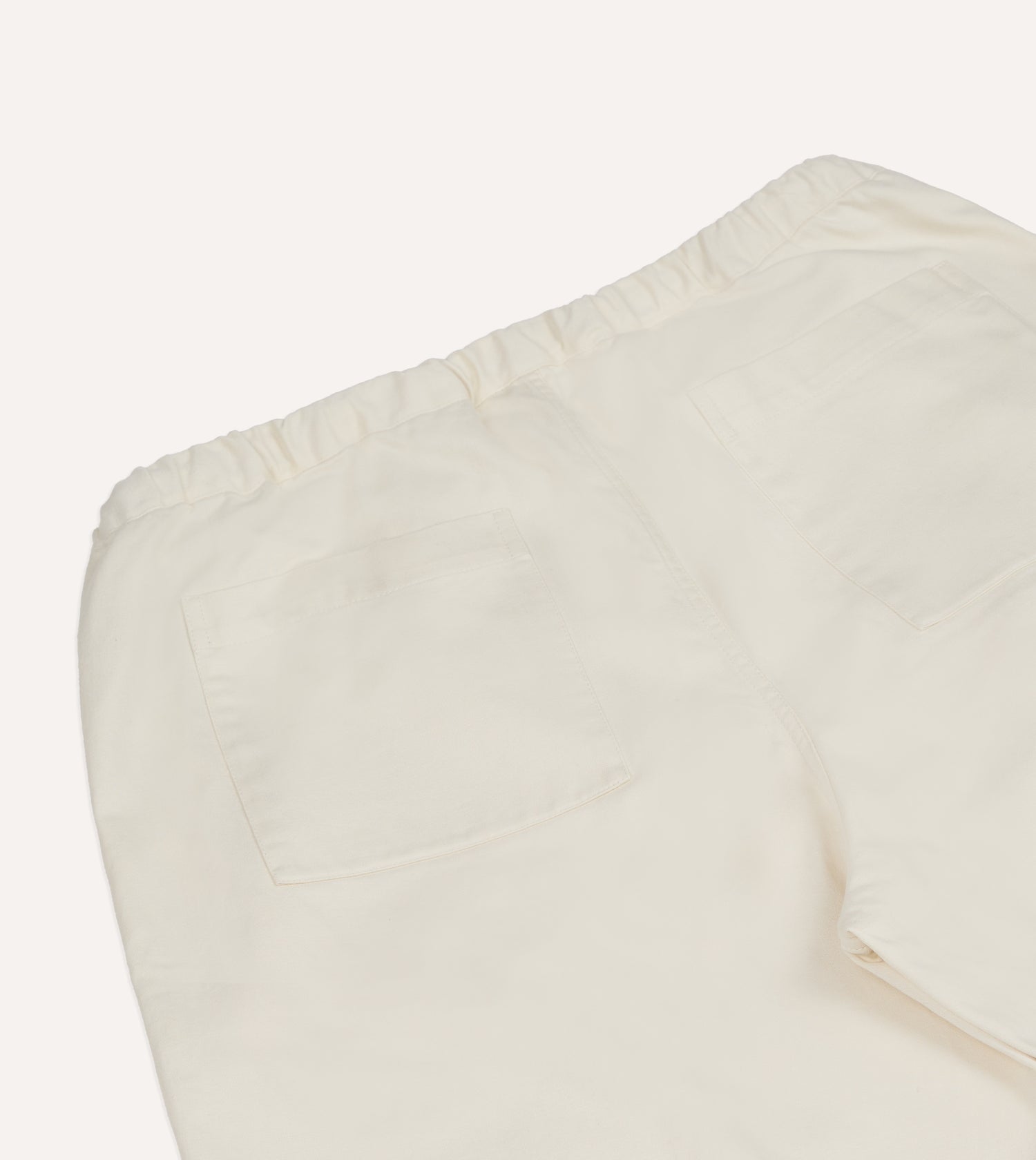 Ecru Cotton Drawstring Trousers