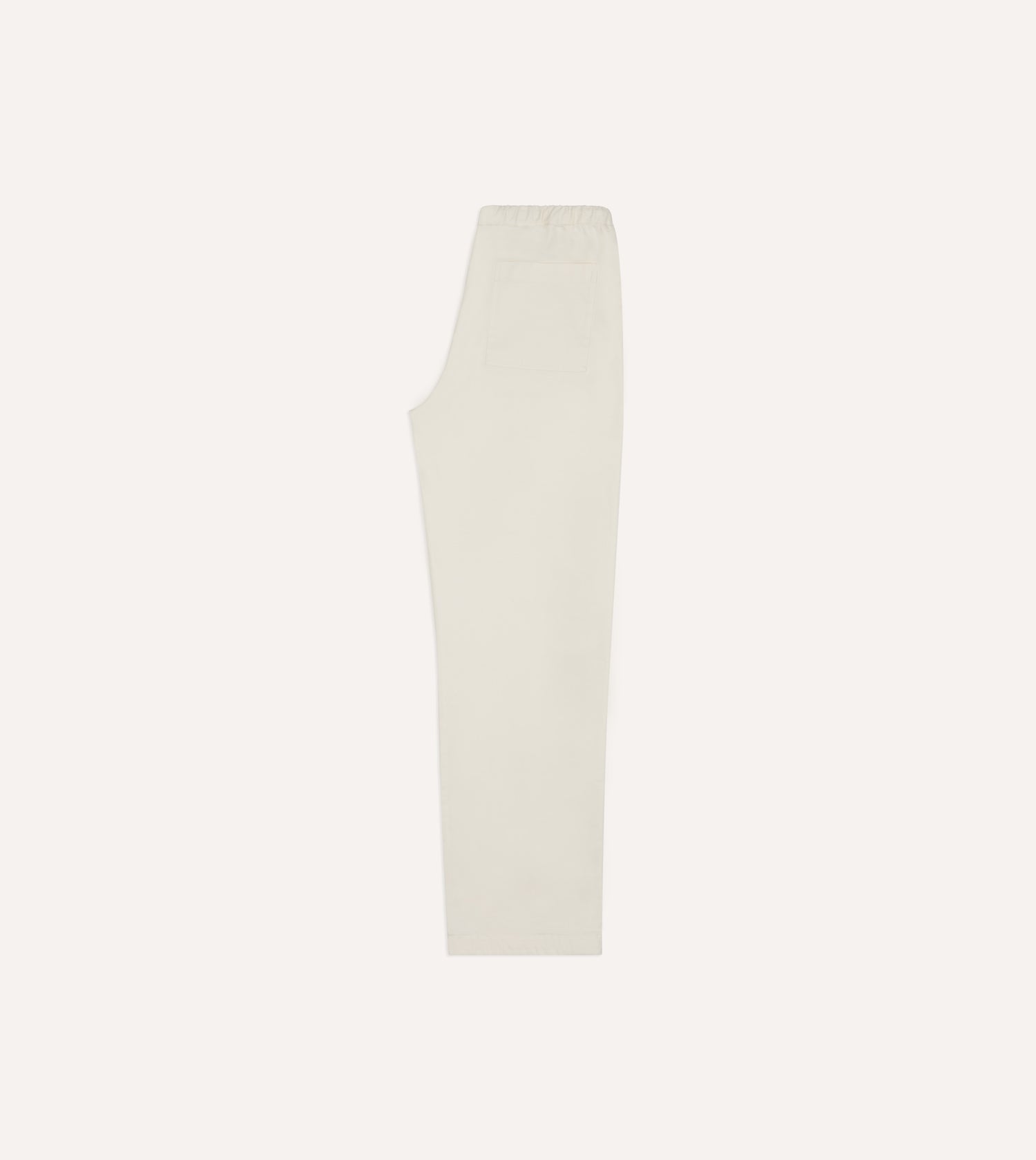 Ecru Cotton Drawstring Trousers