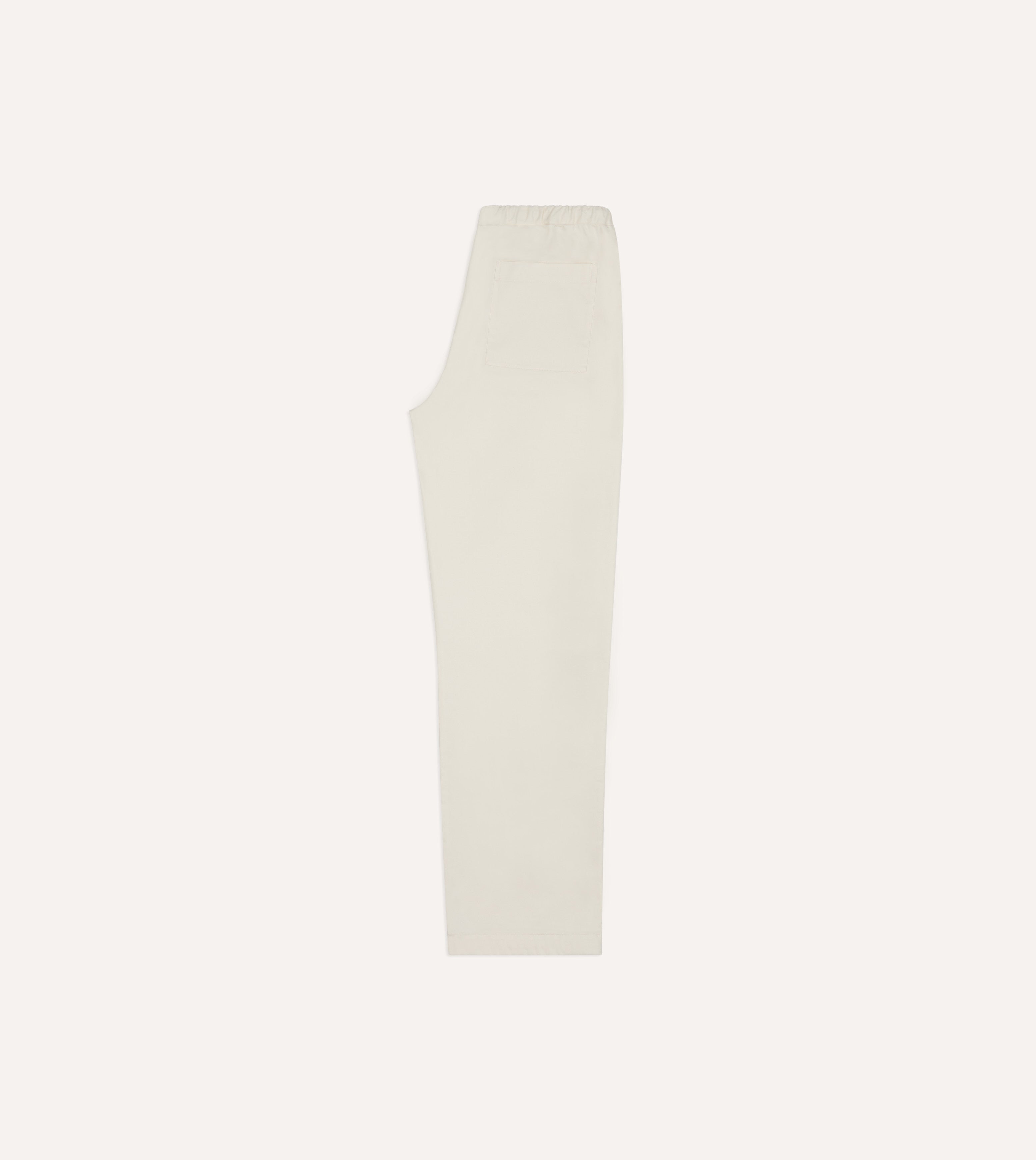 Ecru Cotton Drawstring Trousers