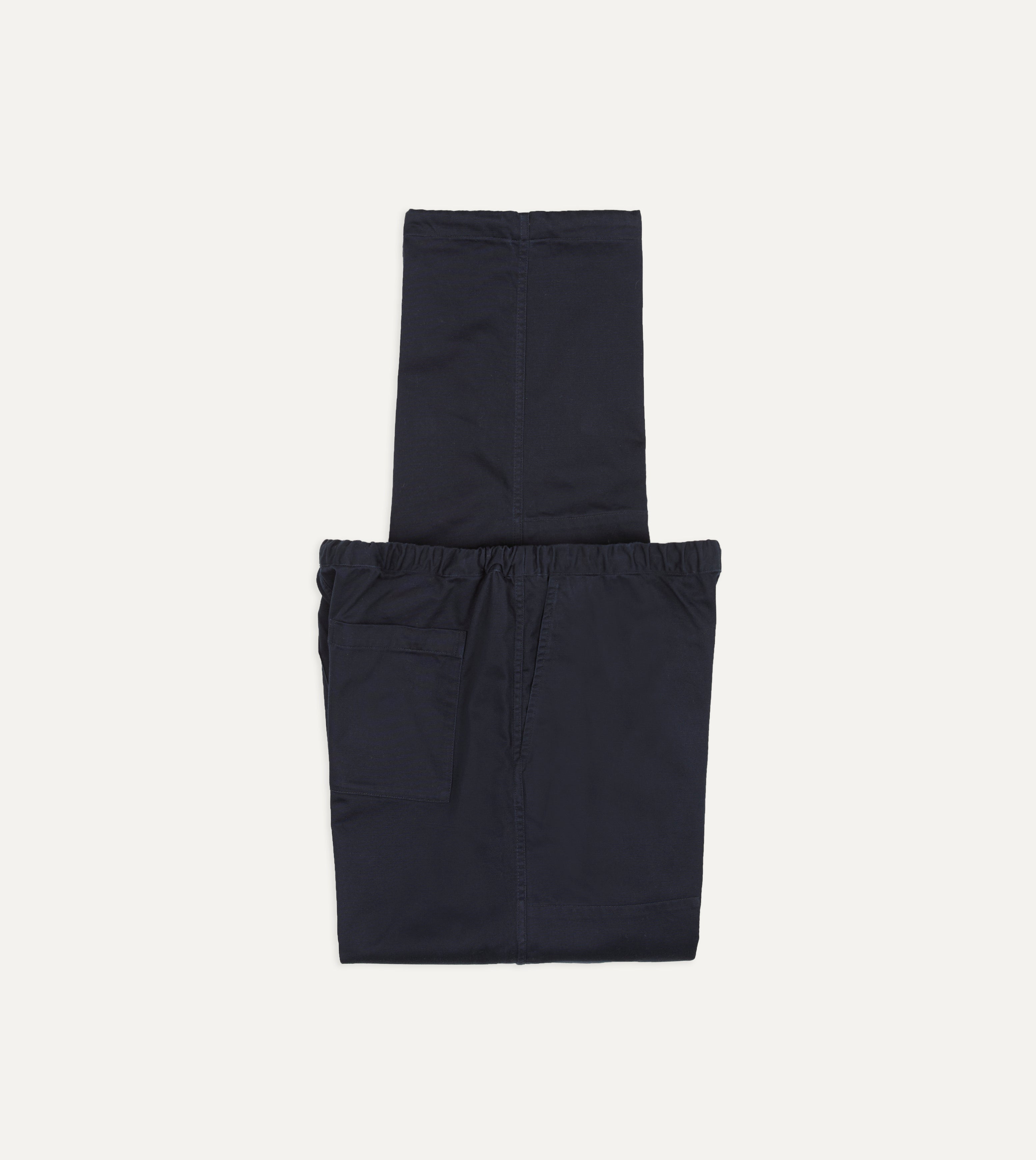 Navy Cotton Drawstring Trousers