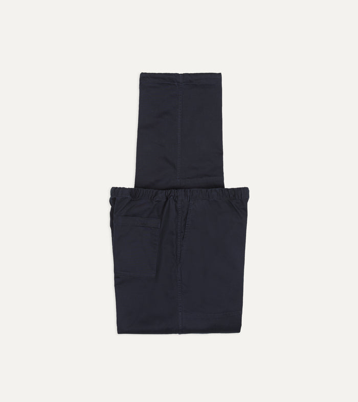 Navy Cotton Drawstring Trousers