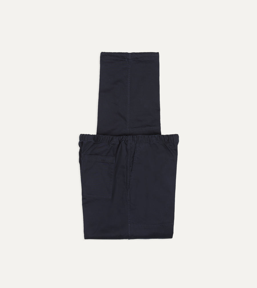 Navy Cotton Drawstring Trousers