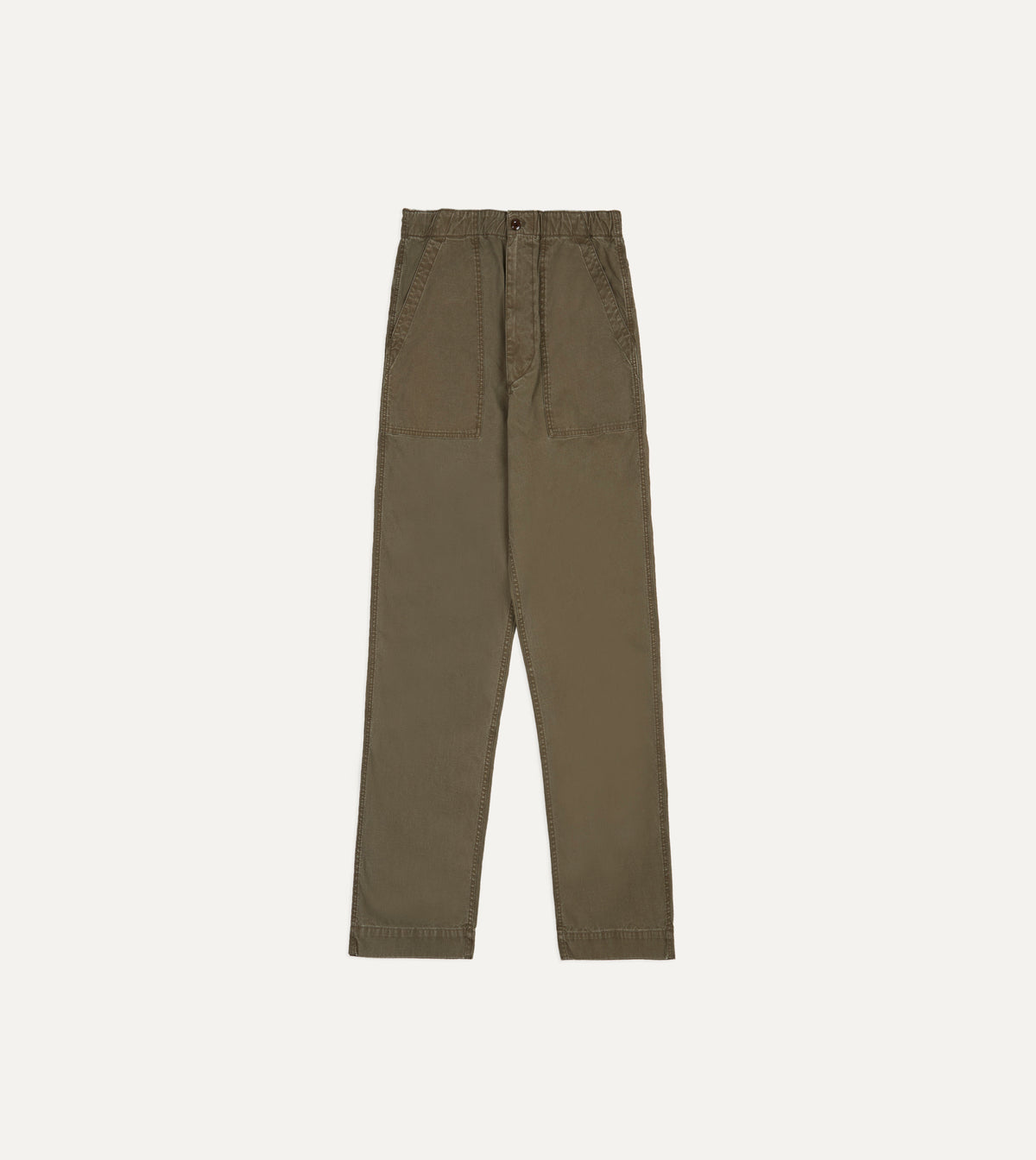 Army Green Cotton Drawstring Fatigue Trouser
