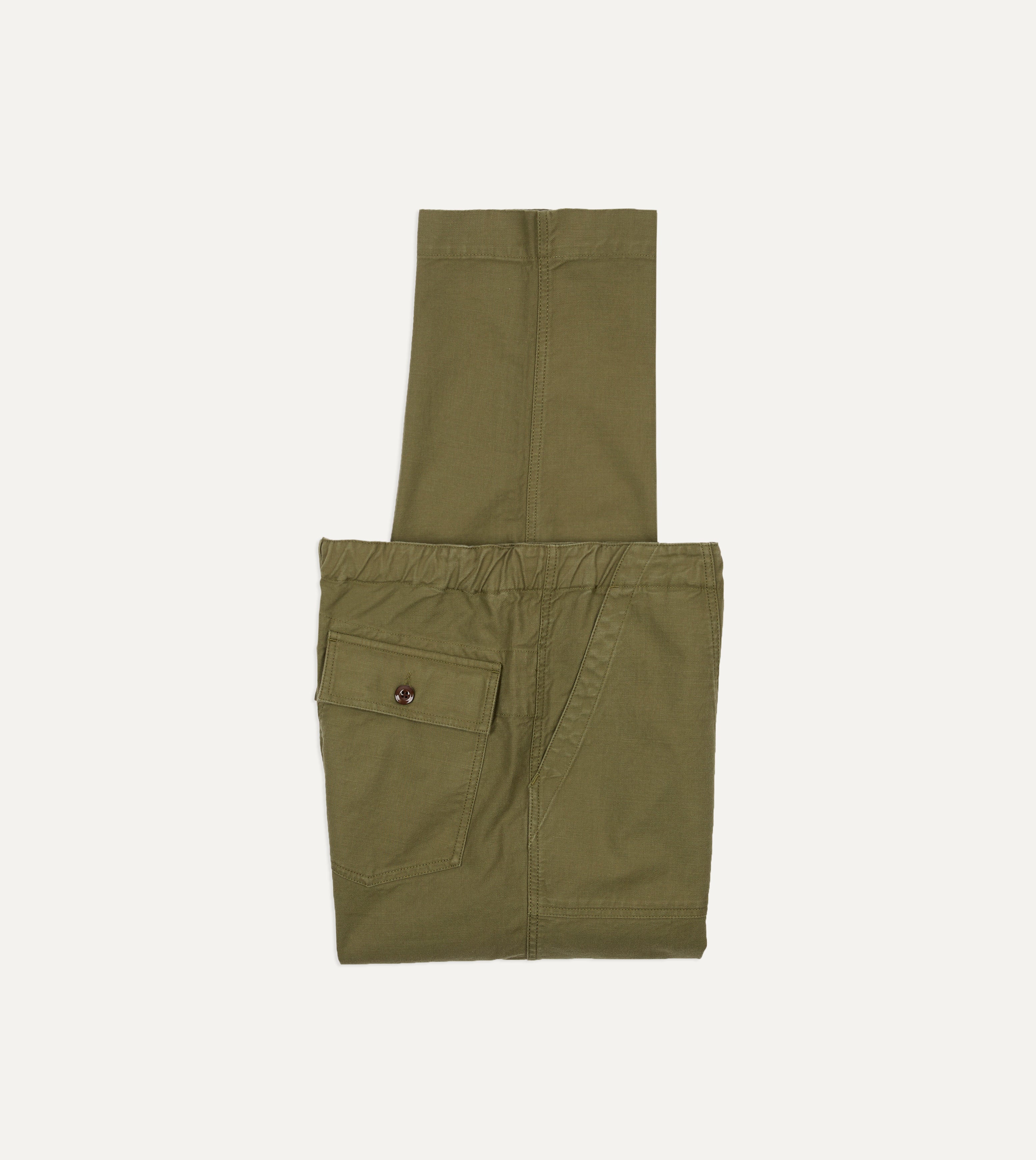 Olive Drab Cotton Drawstring Trouser