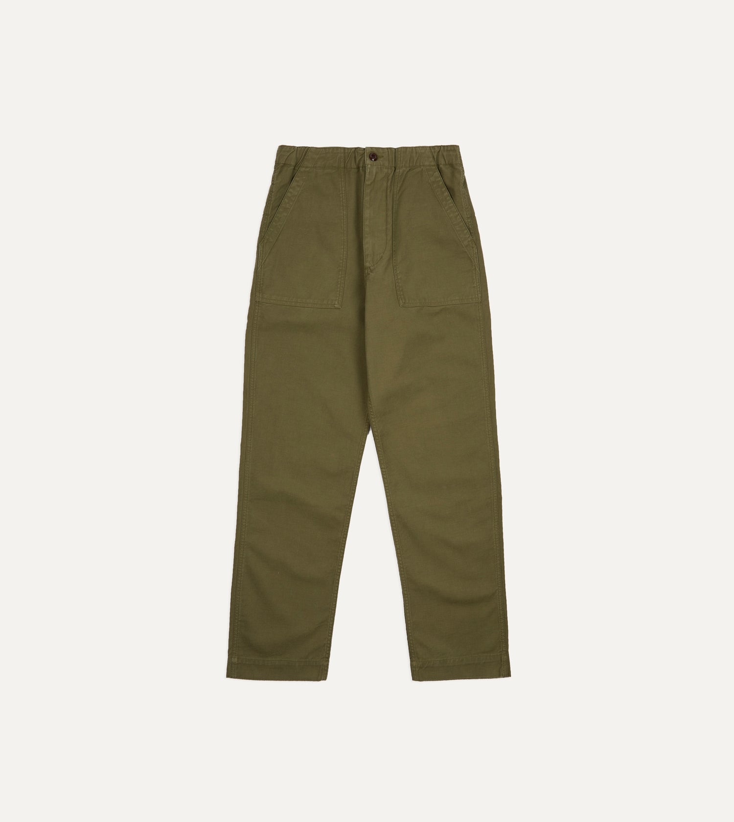 Olive Drab Cotton Drawstring Trouser