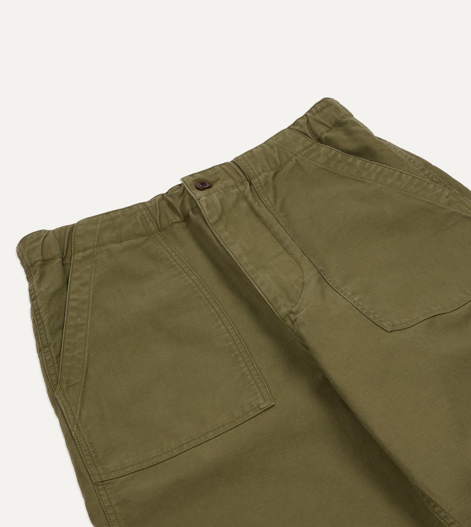 Olive Drab Cotton Drawstring Trouser