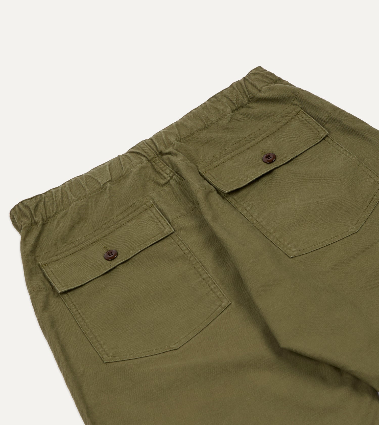 Olive Drab Cotton Drawstring Trouser