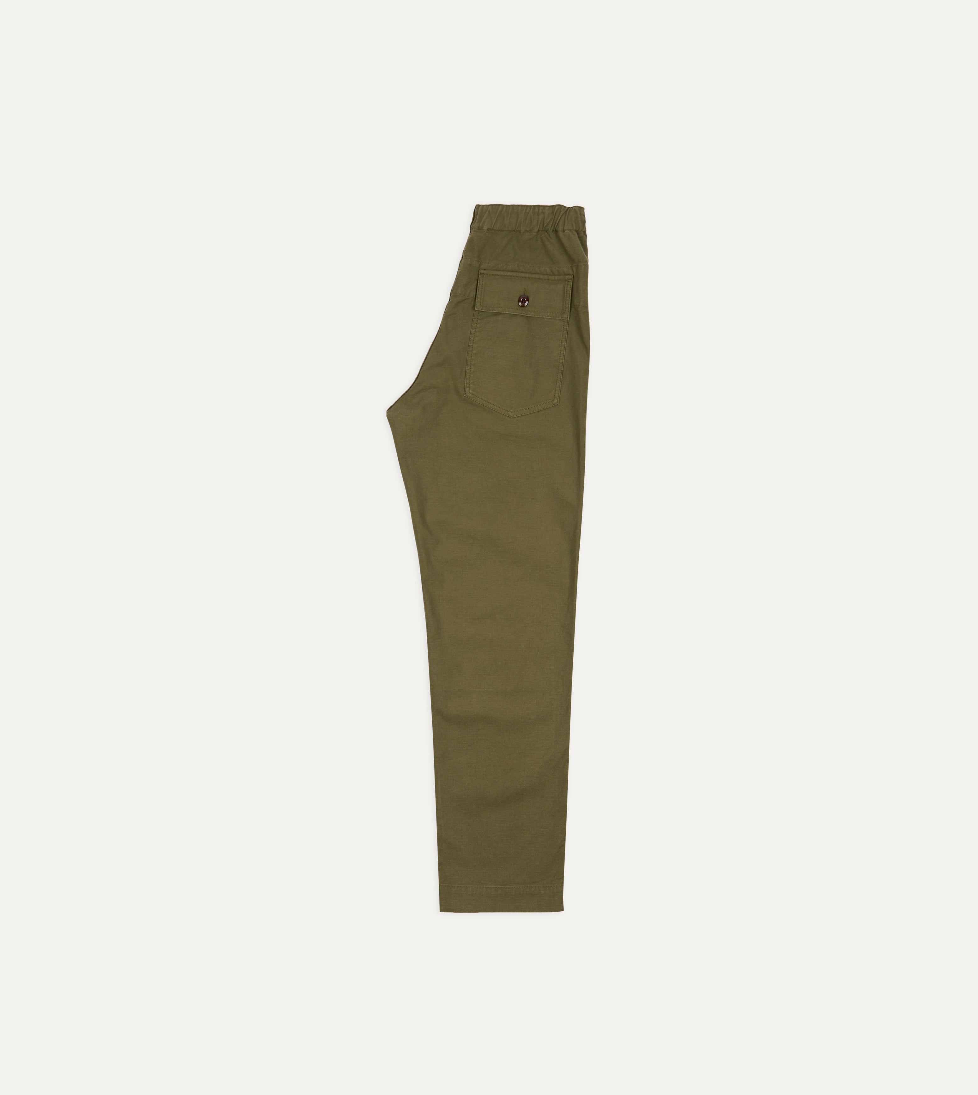 Olive Drab Cotton Drawstring Trouser
