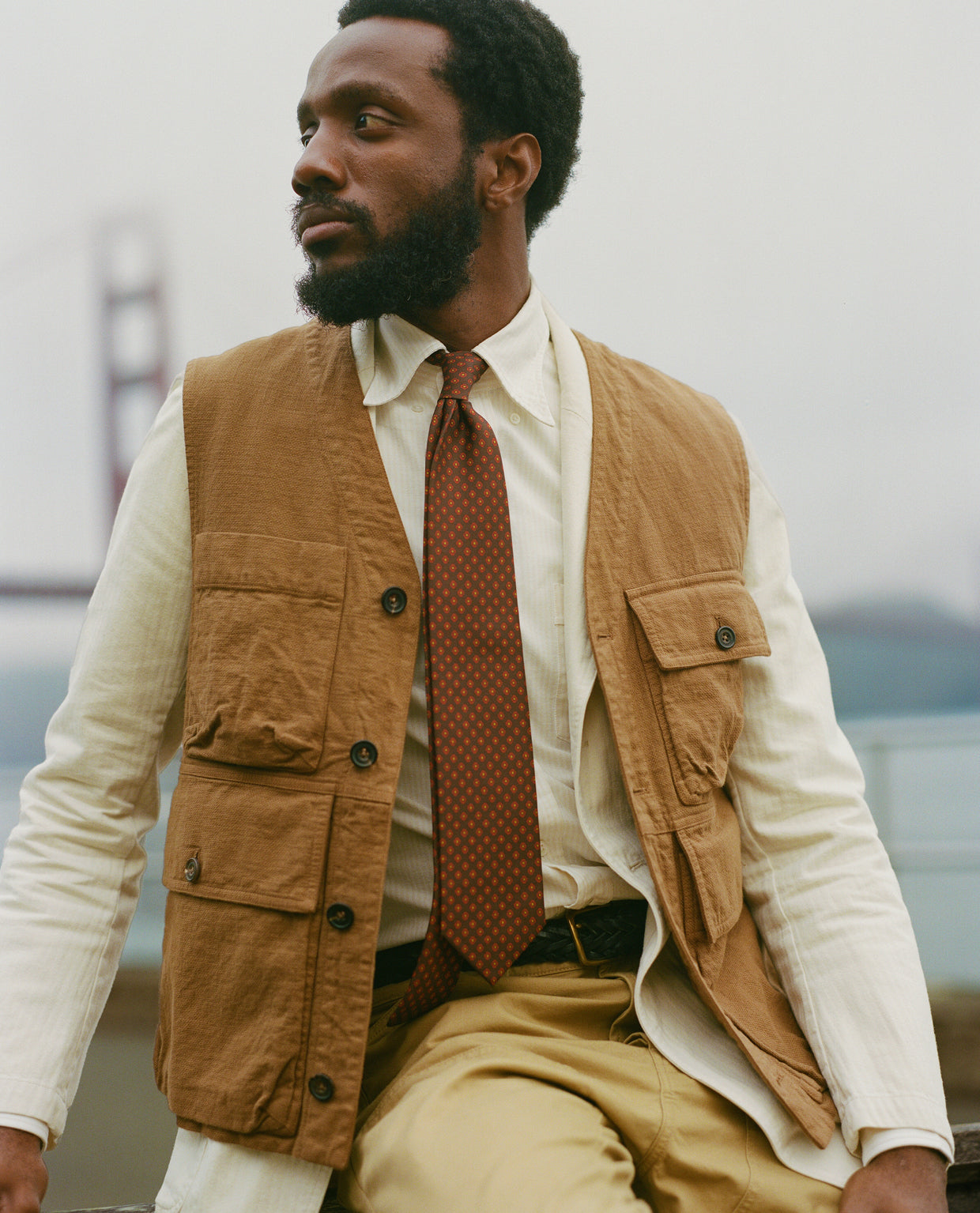 Tobacco Cotton Utility Vest