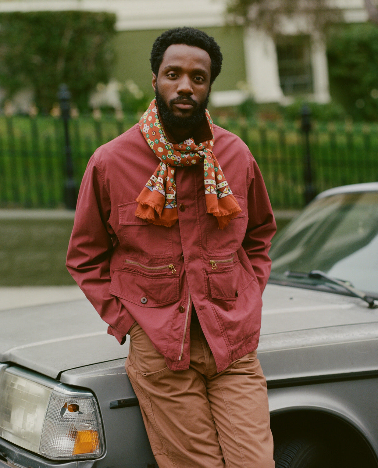 Washed Red Cotton Hiking Jacket – Drakes US