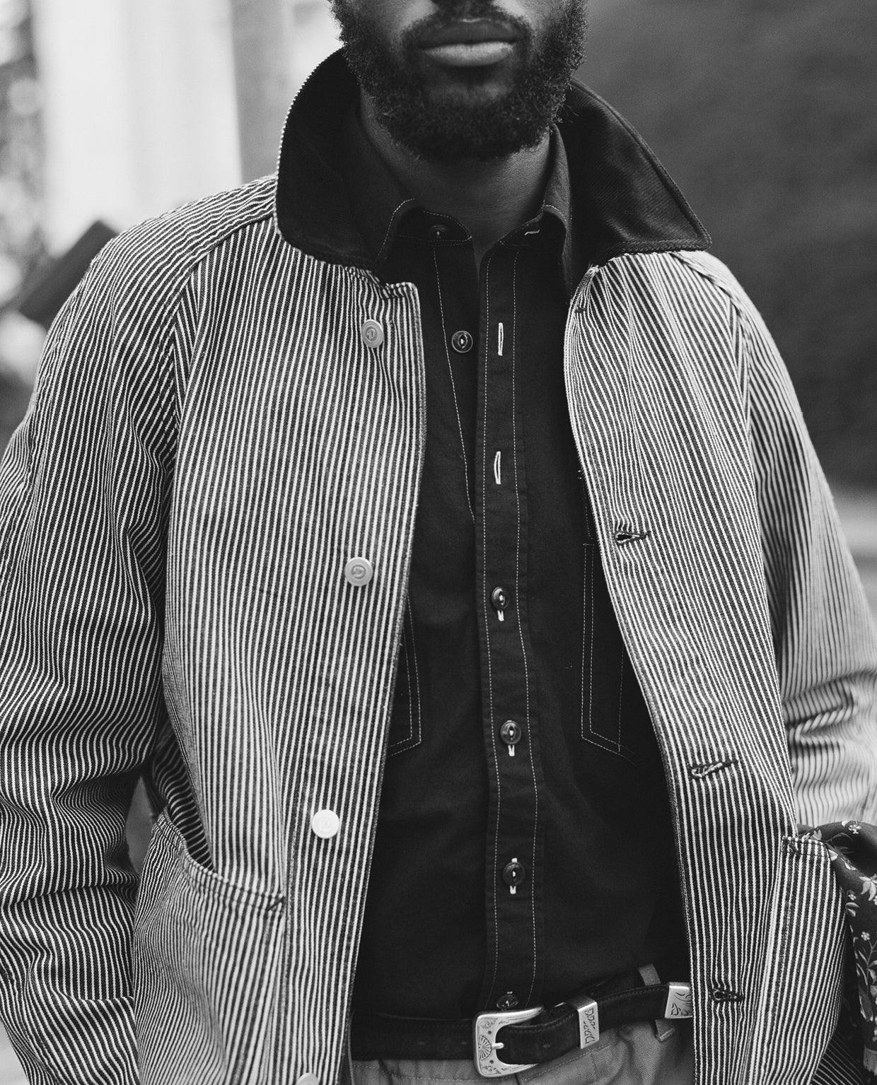 Indigo Stripe Denim Field Jacket – Drakes US