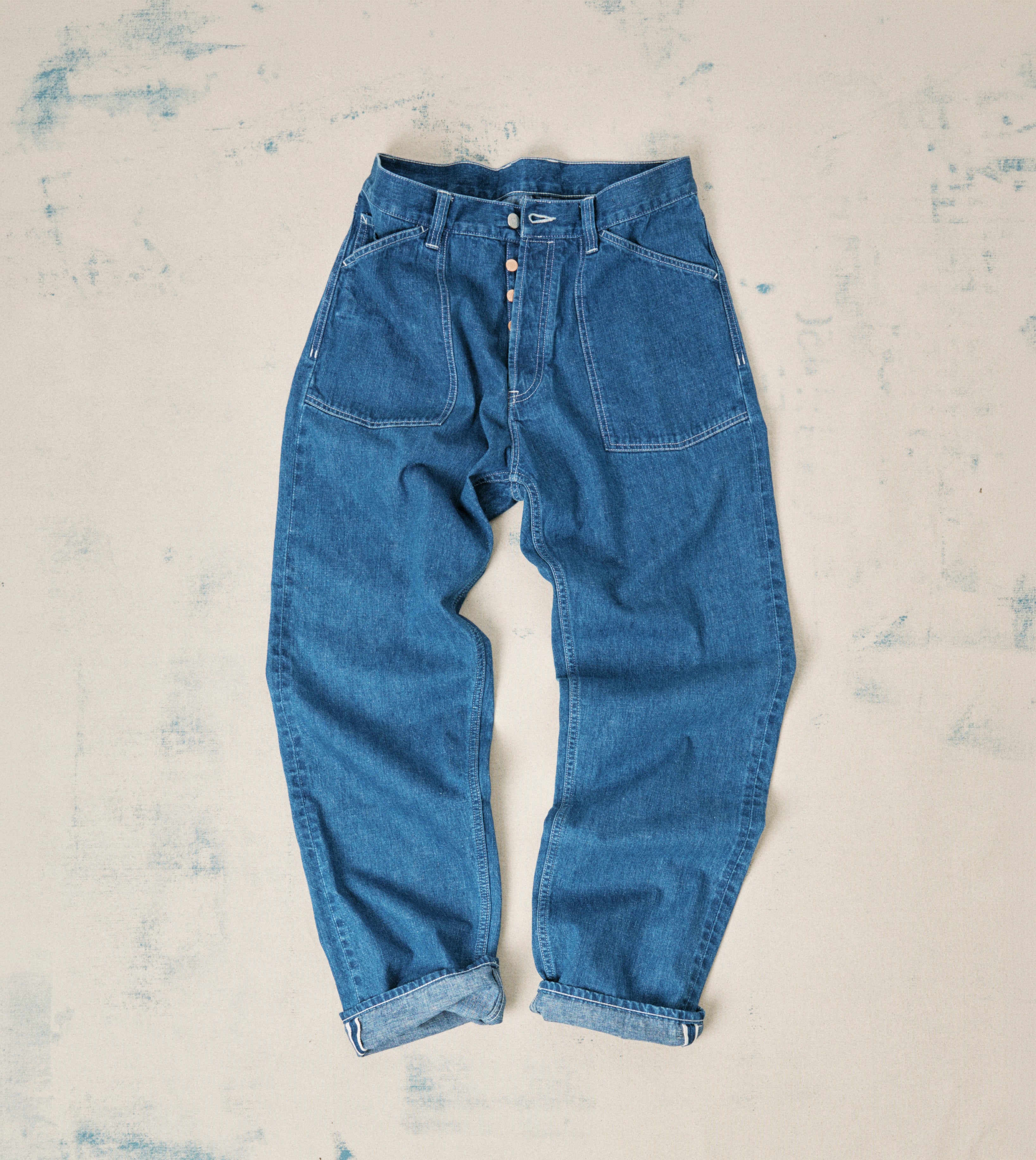 Stone Wash Selvedge Denim Naval Pant