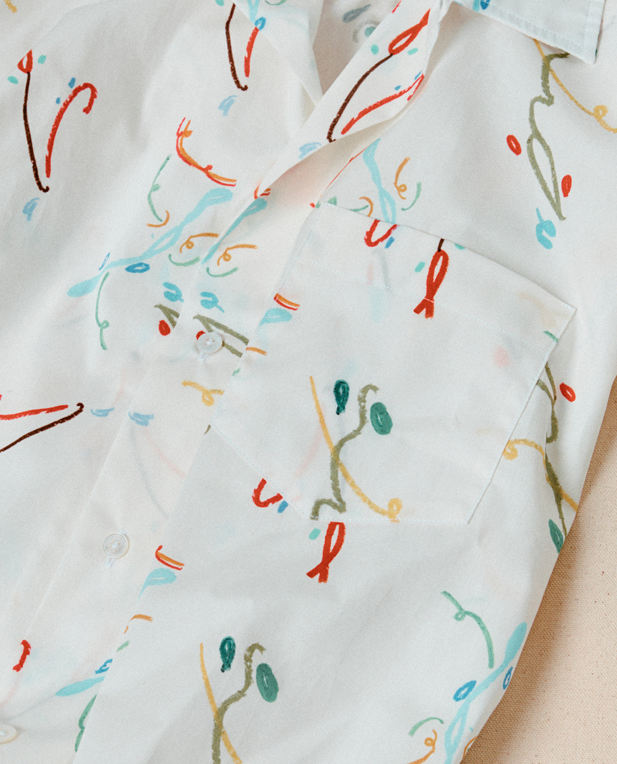 Mayumi Y. for Drake’s Print Cotton Camp Collar Short Sleeve Shirt