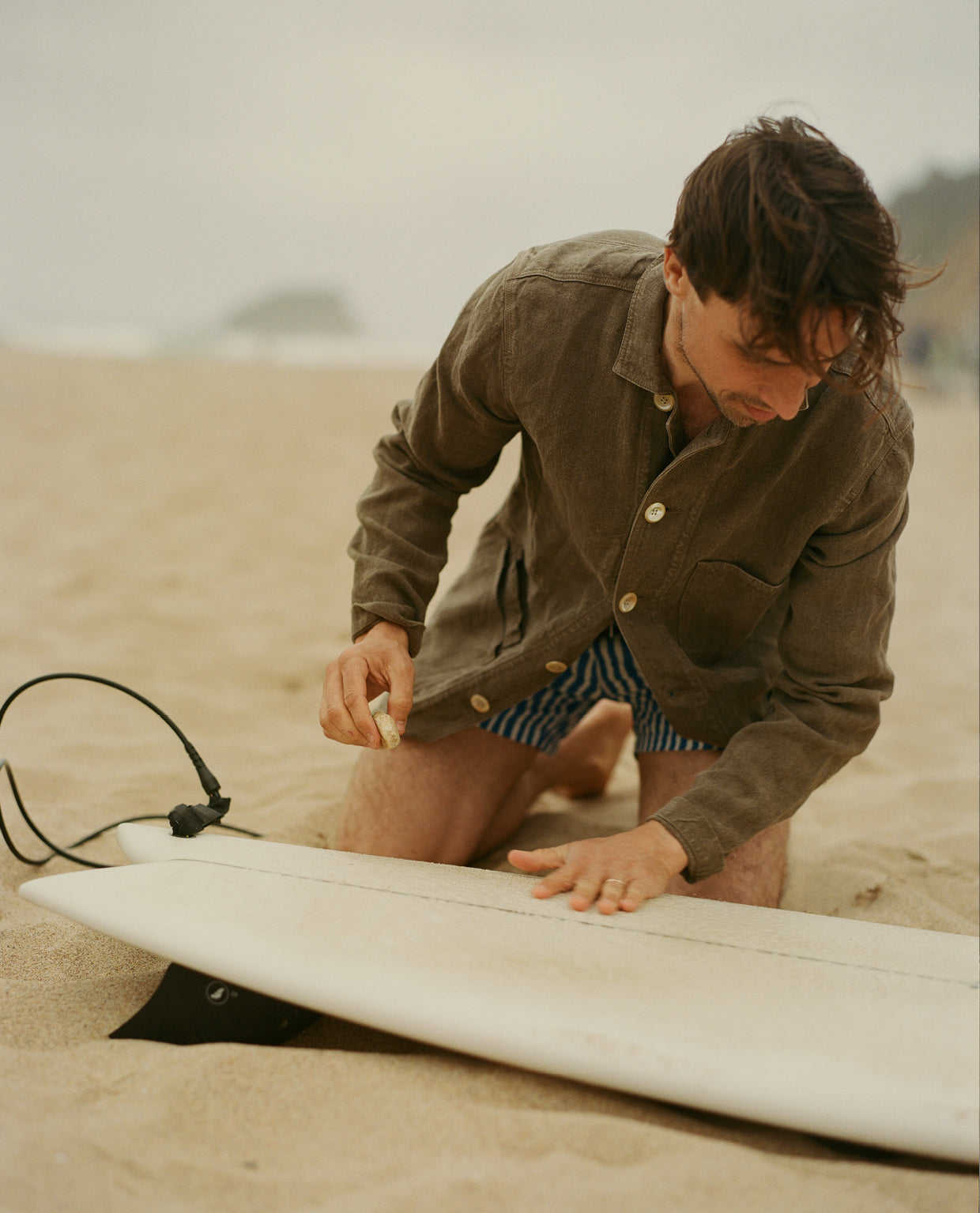 Brown Linen Five-Pocket Chore Jacket – Drakes US
