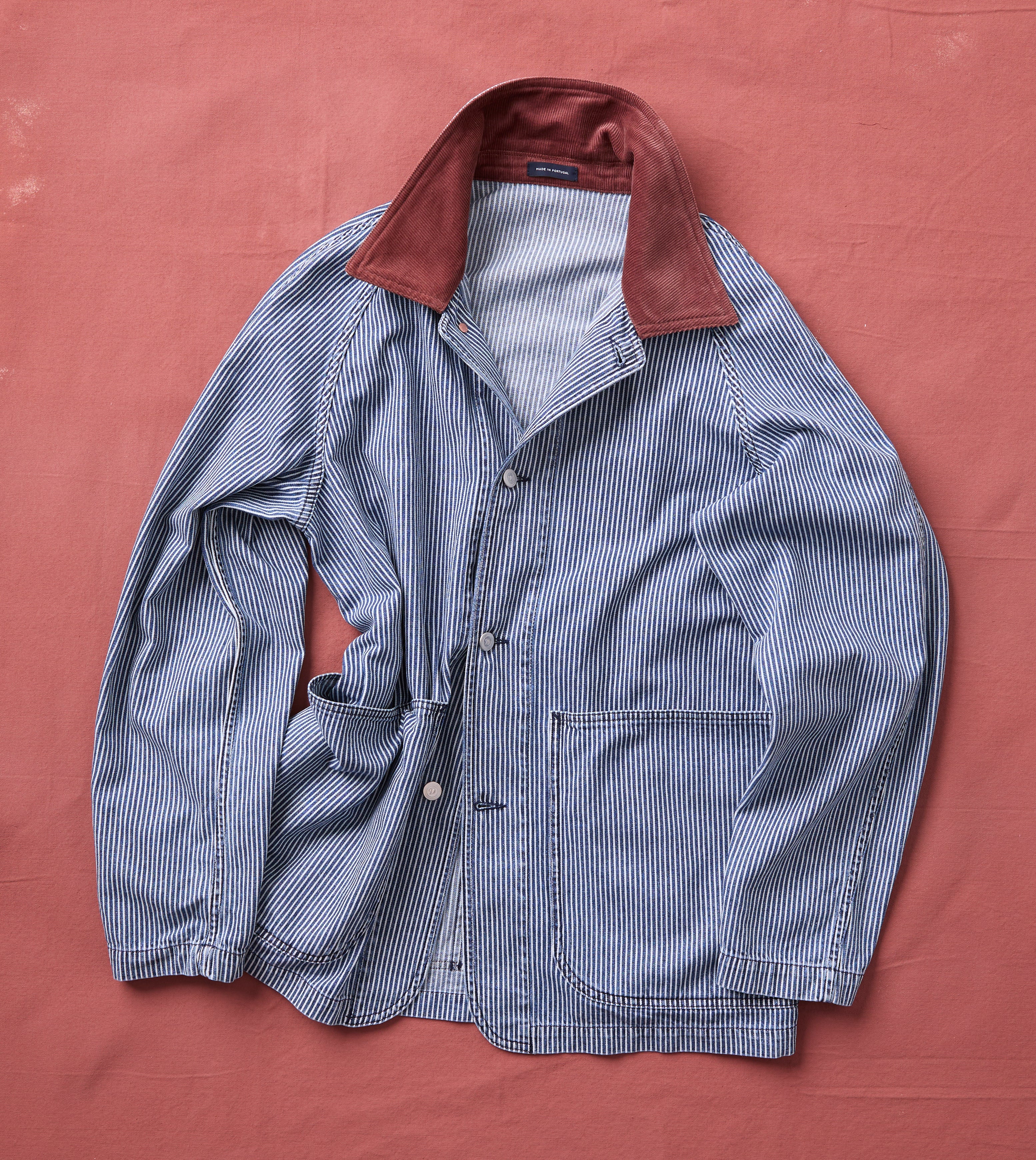 Indigo Stripe Denim Field Jacket