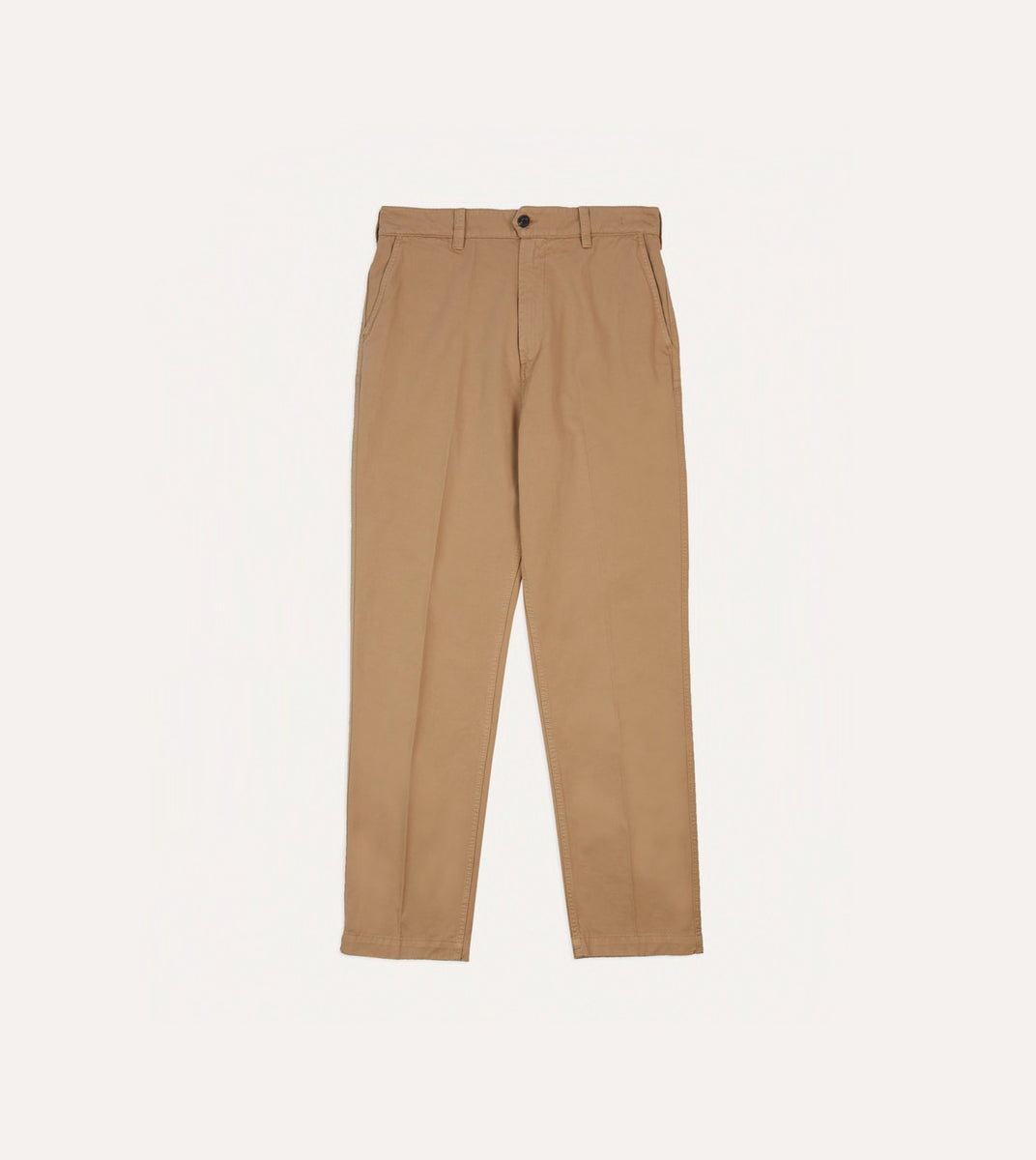 Tobacco Cotton Flat Front Chino – Drakes US