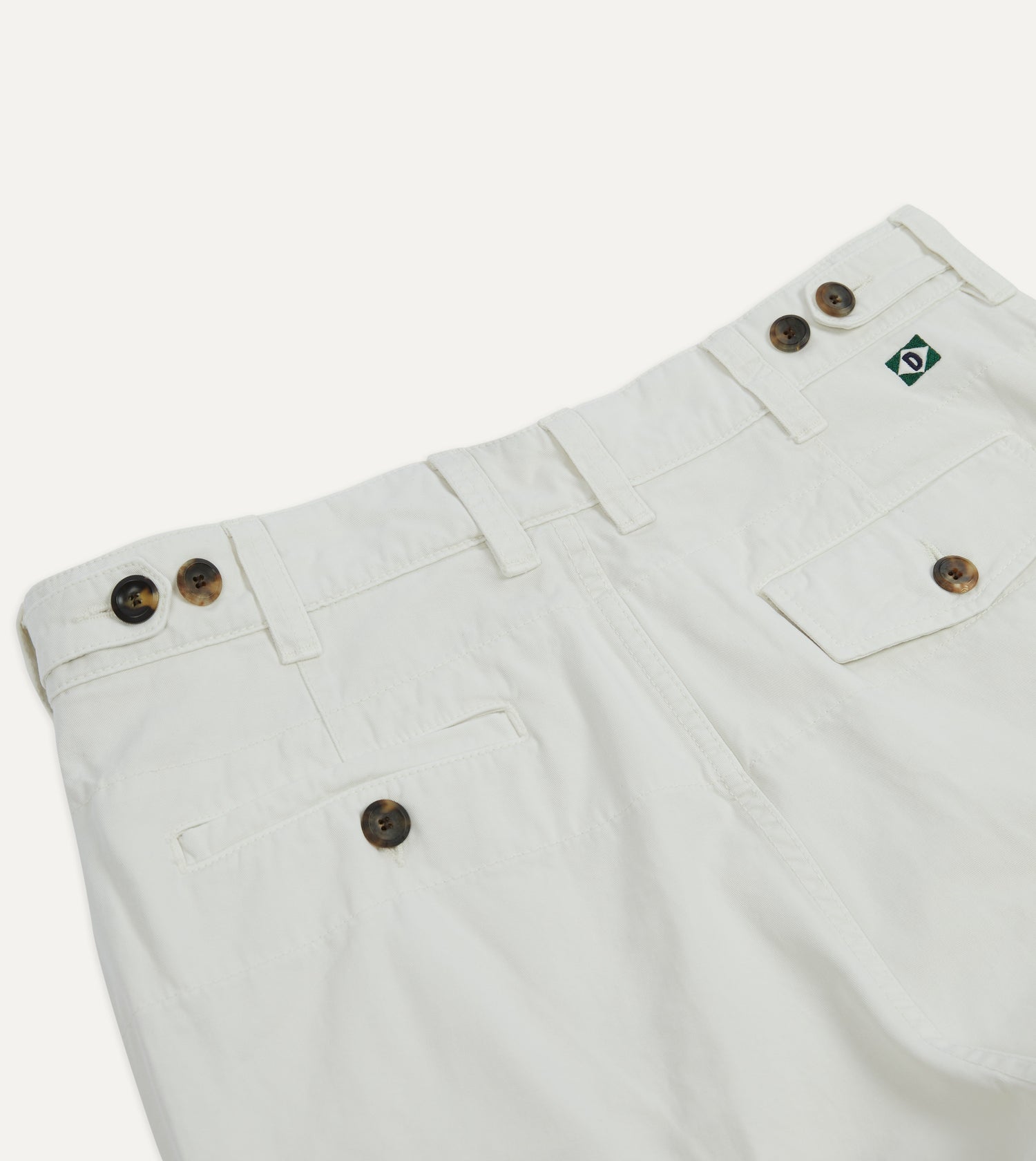 Ecru Cotton Flat Front Chino