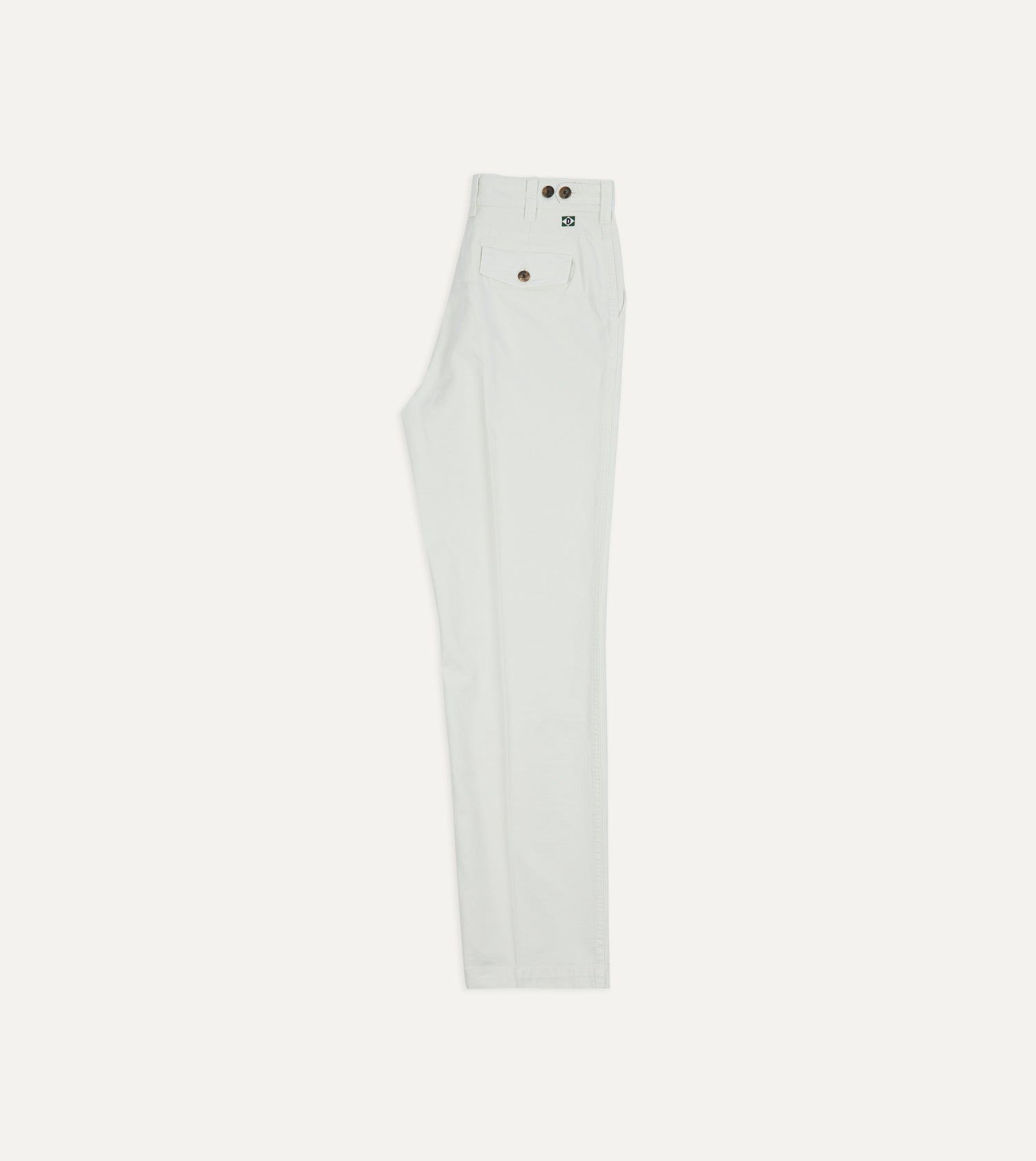 Ecru Cotton Flat Front Chino