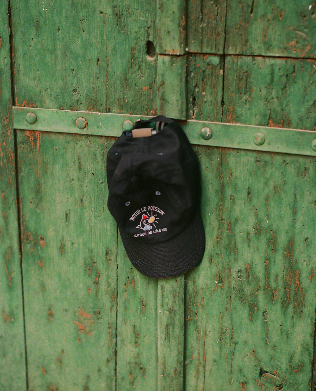 Black 'Noyer Le Poisson' Cotton Baseball Cap