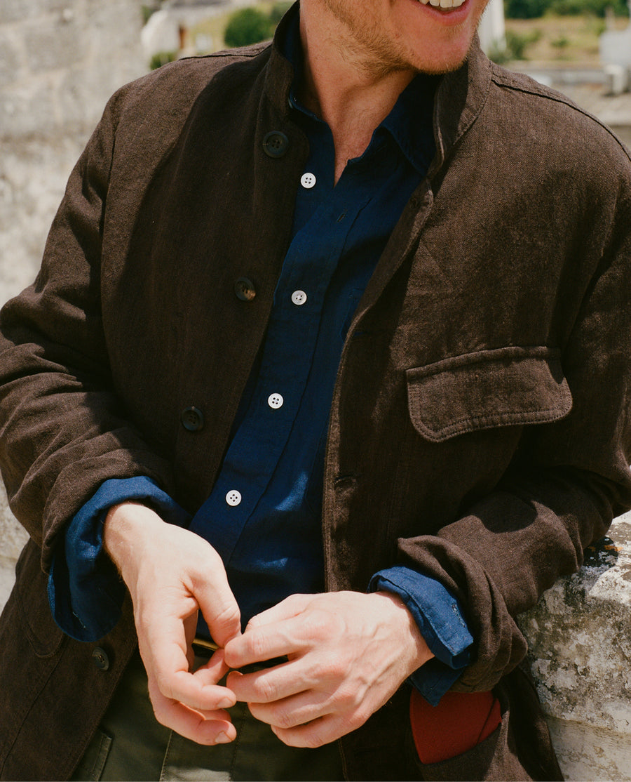 Brown Linen Forestière Jacket