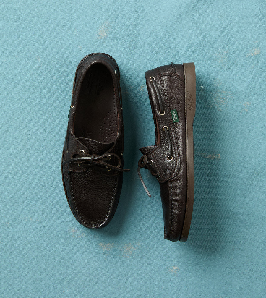 Paraboot Barth Brown Cerf Leather Boat Shoe