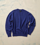 Blue Wool-Cotton Knit Sweatshirt