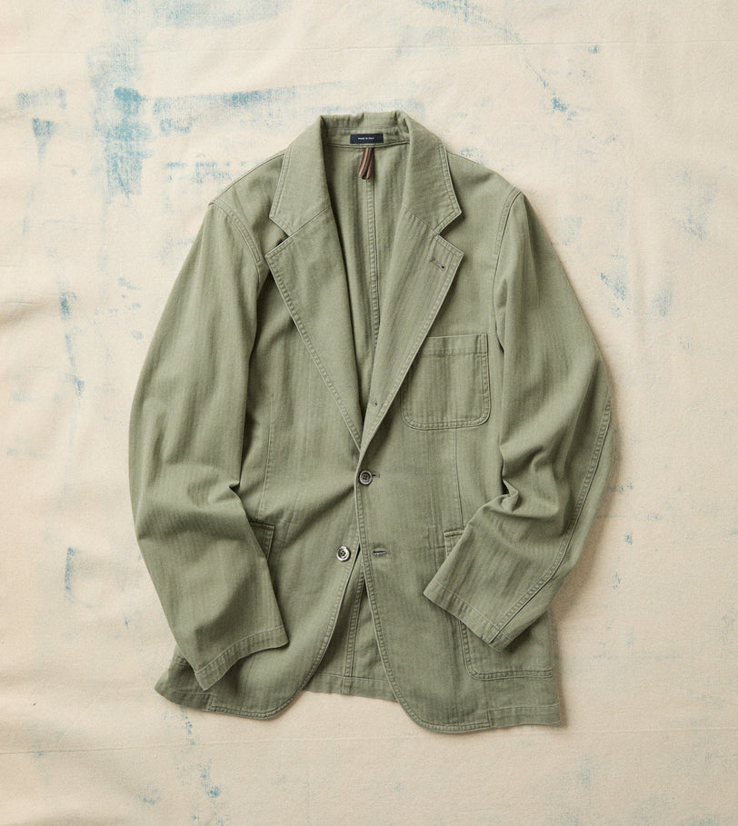 Olive Herringbone Twill Cotton Games Blazer Mk. I
