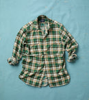 Green Check Cotton Two-Pocket Work Shirt