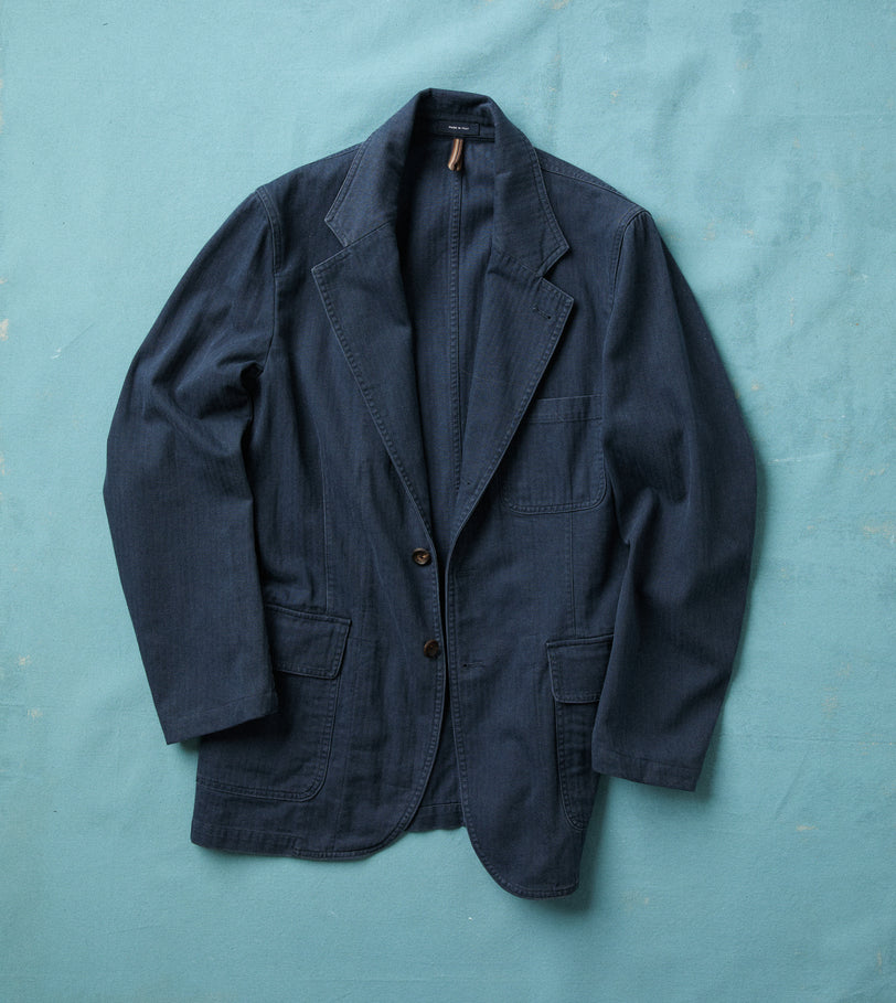 Navy Herringbone Twill Cotton Games Blazer Mk. I