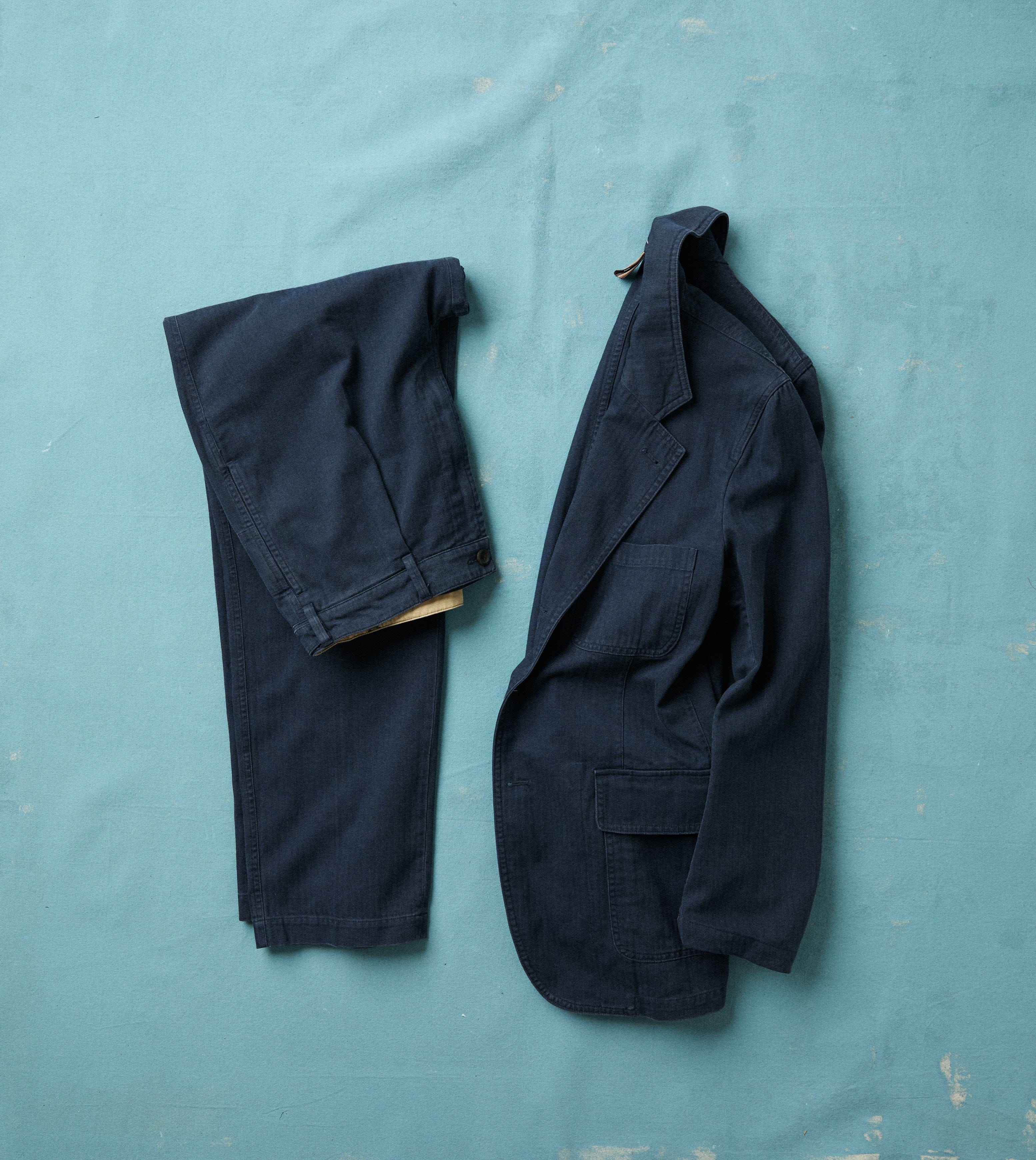 Navy Herringbone Twill Cotton Games Blazer Mk. I – Drakes US