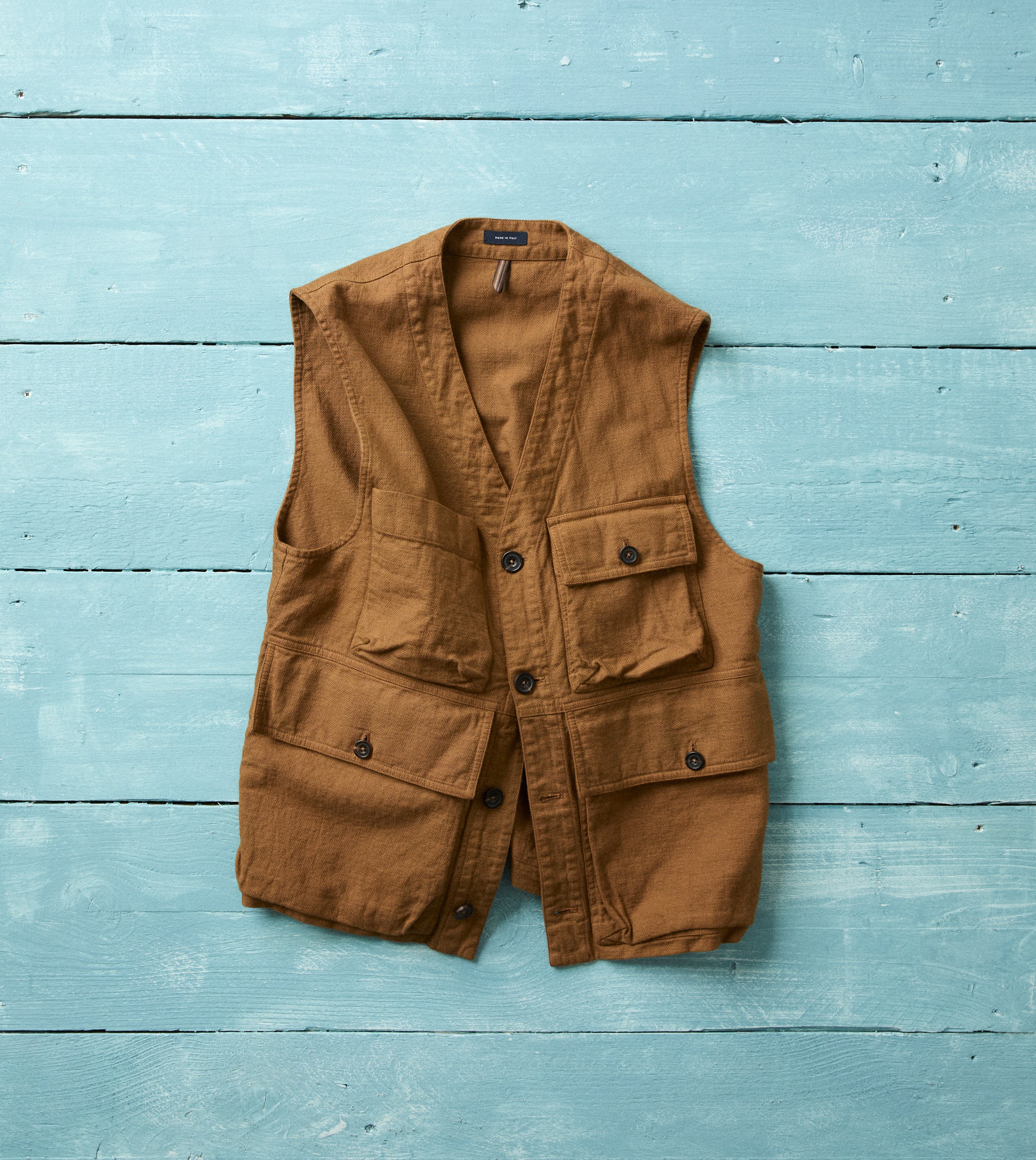Tobacco Cotton Utility Vest – Drakes US
