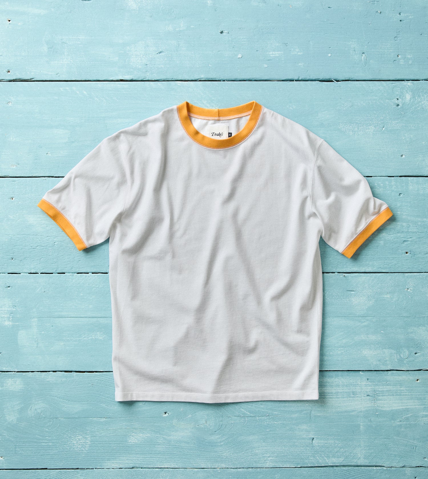 White and Yellow Tipped Ringer T-Shirt