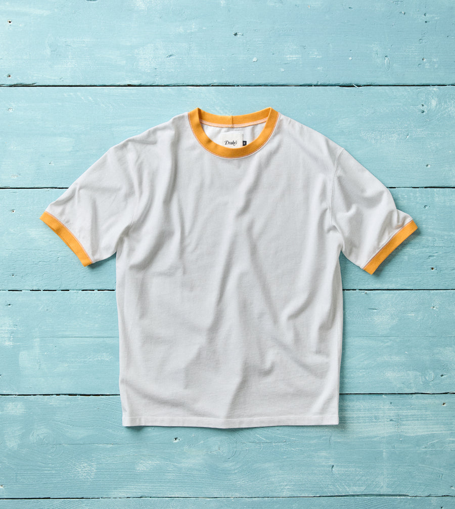 White and Yellow Tipped Ringer T-Shirt