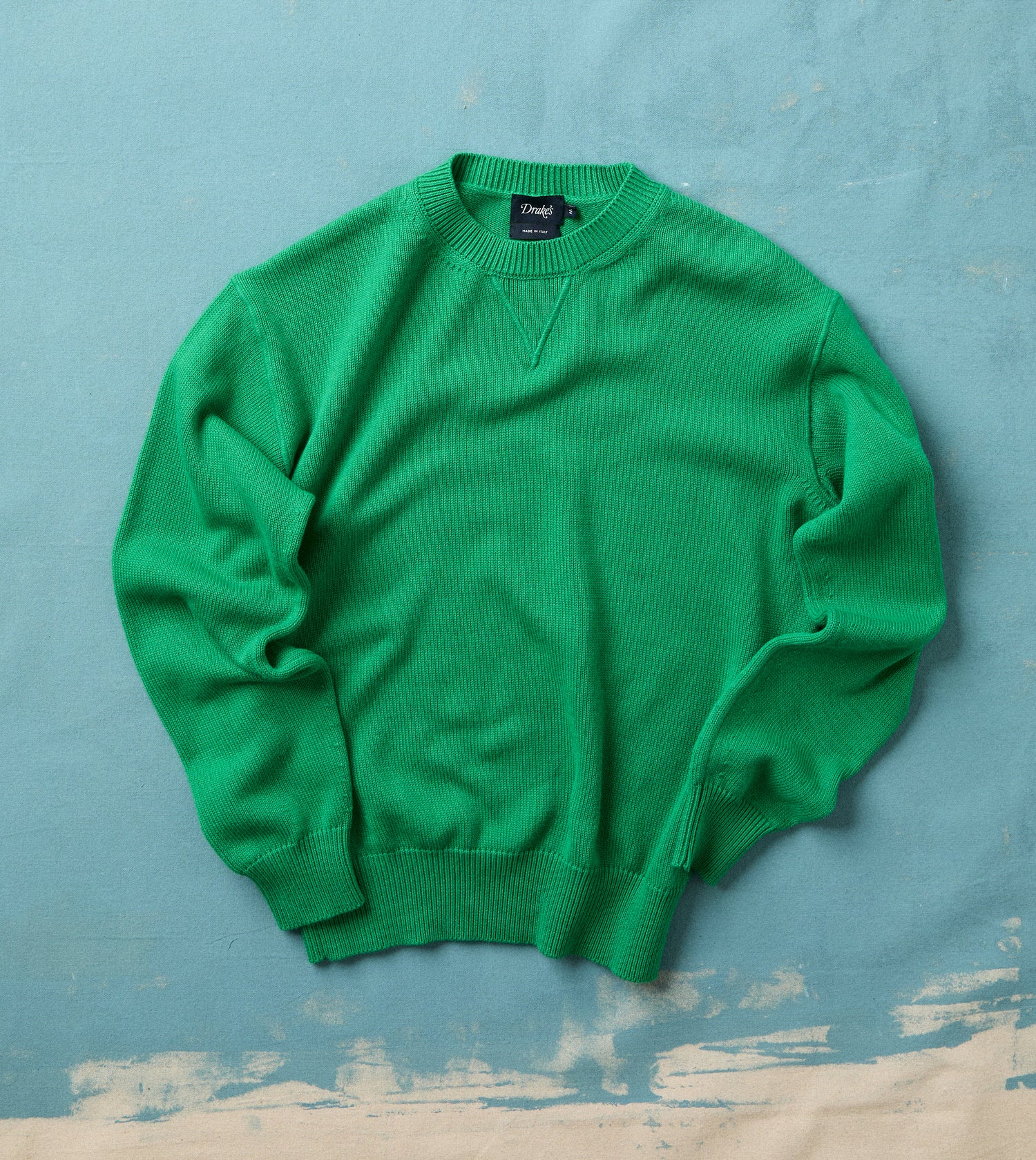 Green Wool-Cotton Knit Sweatshirt