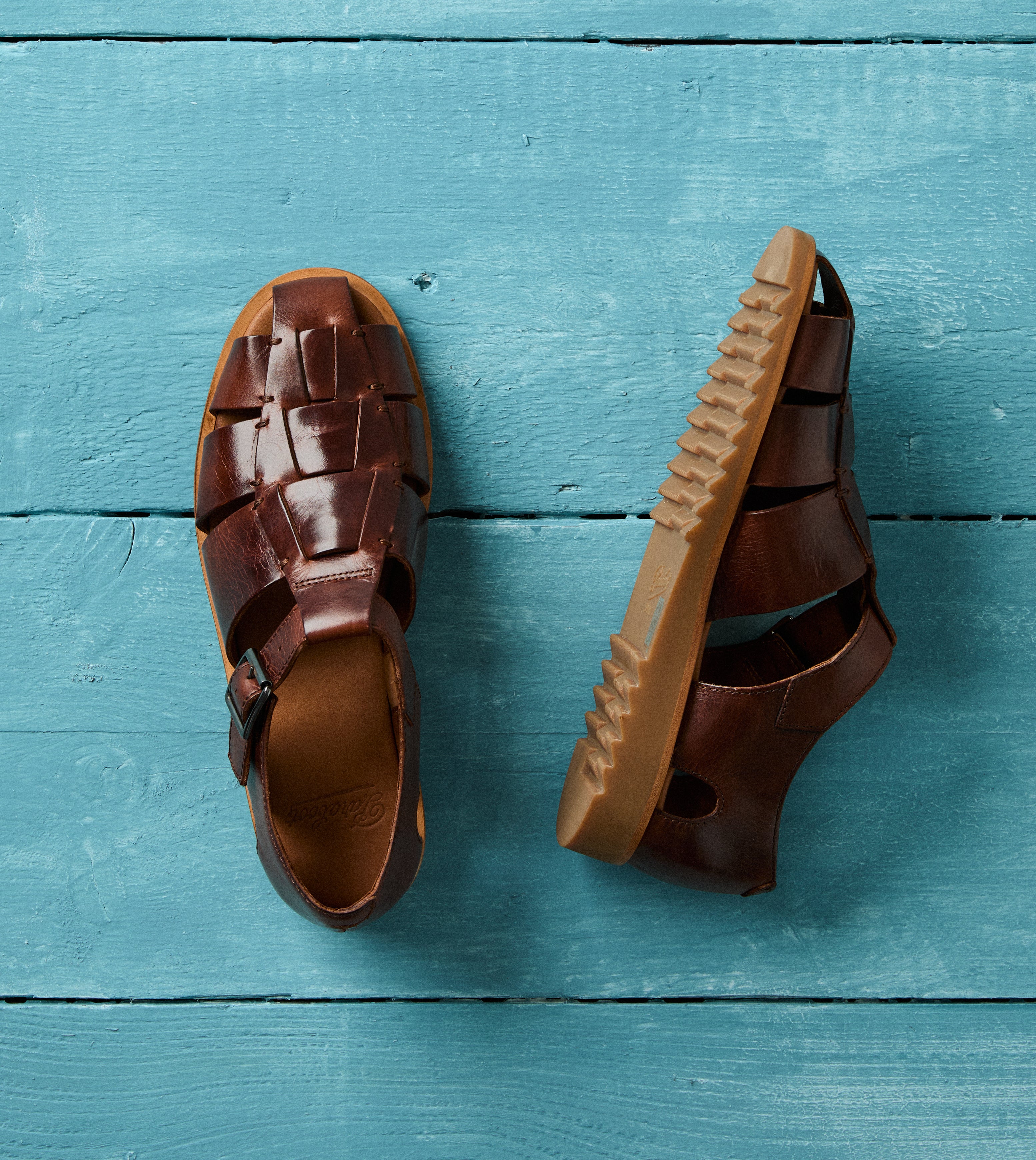 Paraboot Pacific Marron Brown Leather Sandal – Drakes US