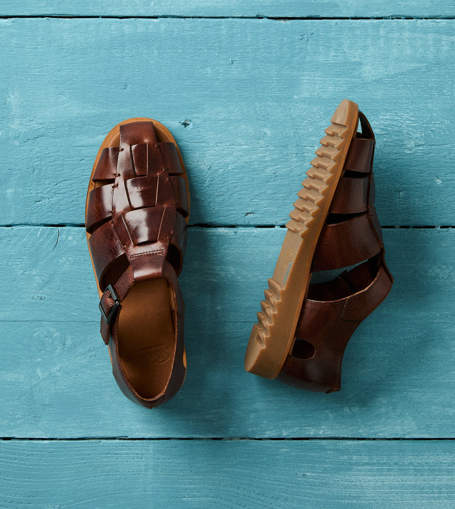 Paraboot Pacific Marron Brown Leather Sandal