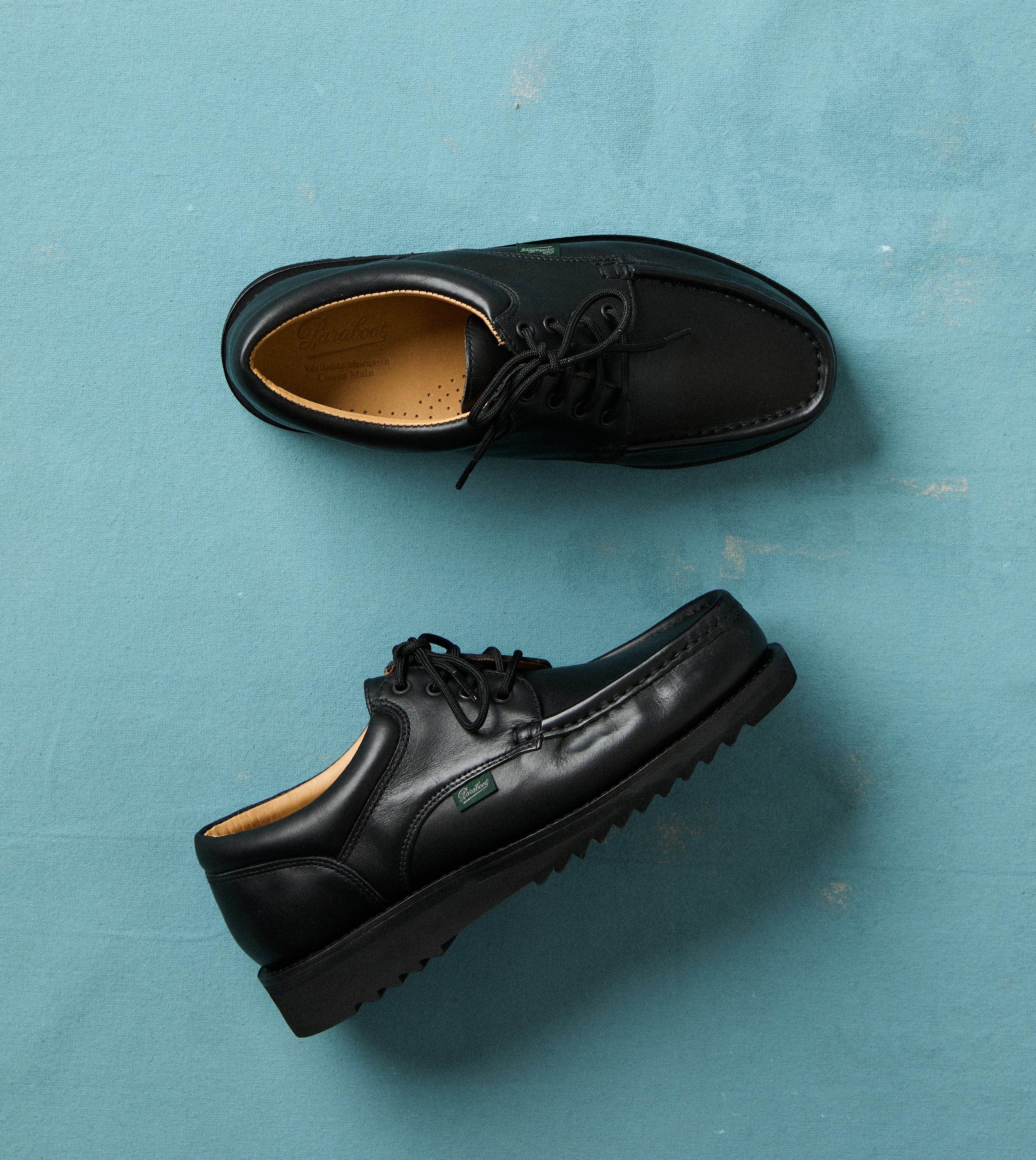 Paraboot Thiers Noir Black Leather Derby Shoe
