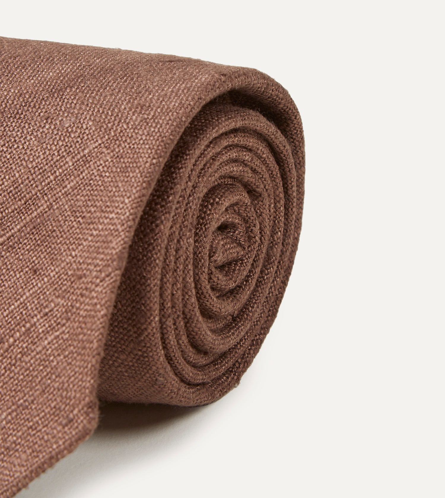 Brown Tussah Hand Rolled Silk Tie