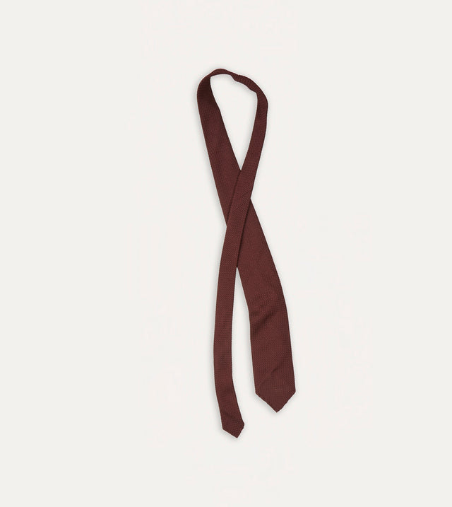Wine Hand rolled Large Knot Grenadine Tie – Drakes US