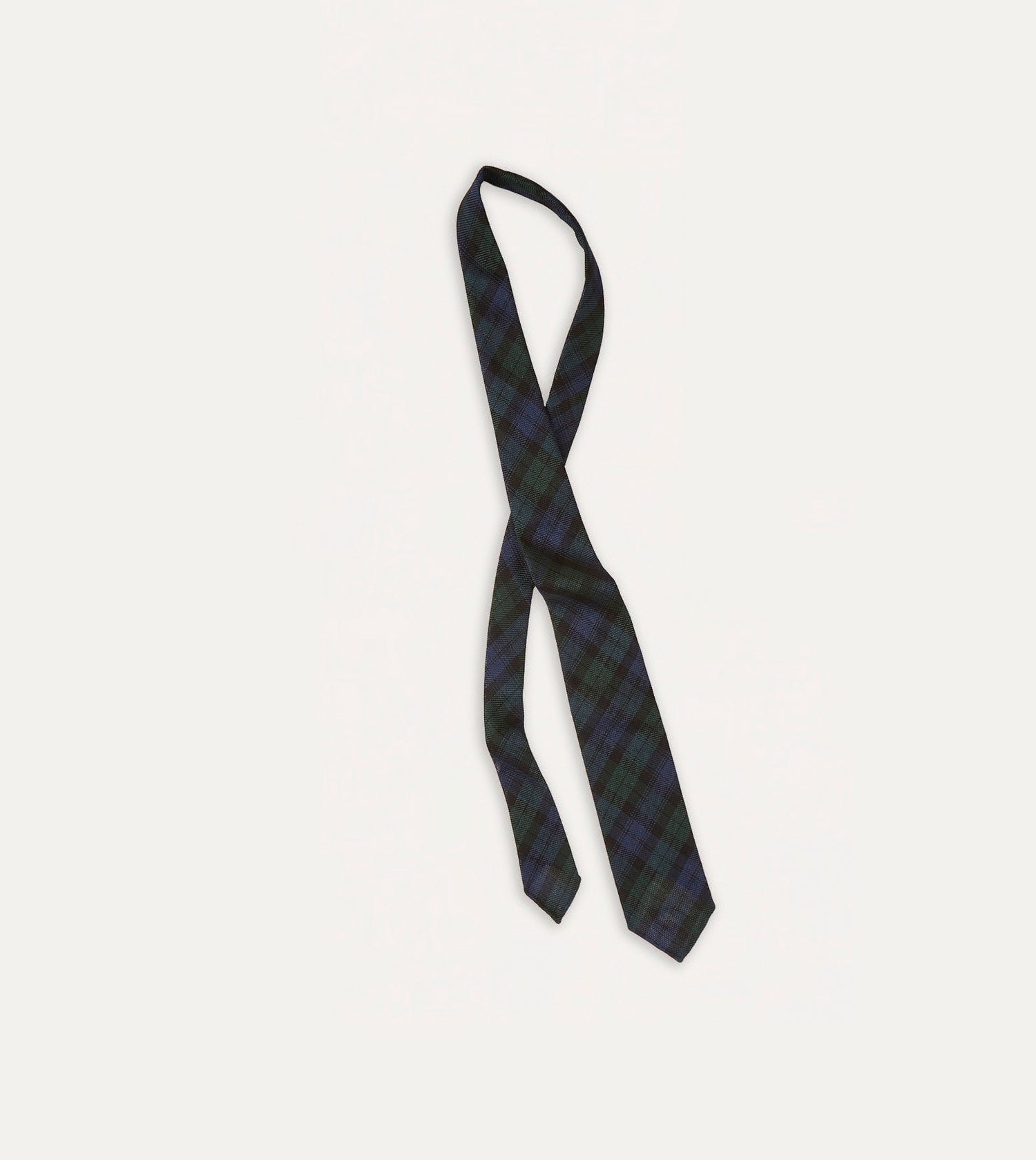 Blackwatch Fine Woven Grenadine Silk Hand Rolled Tie