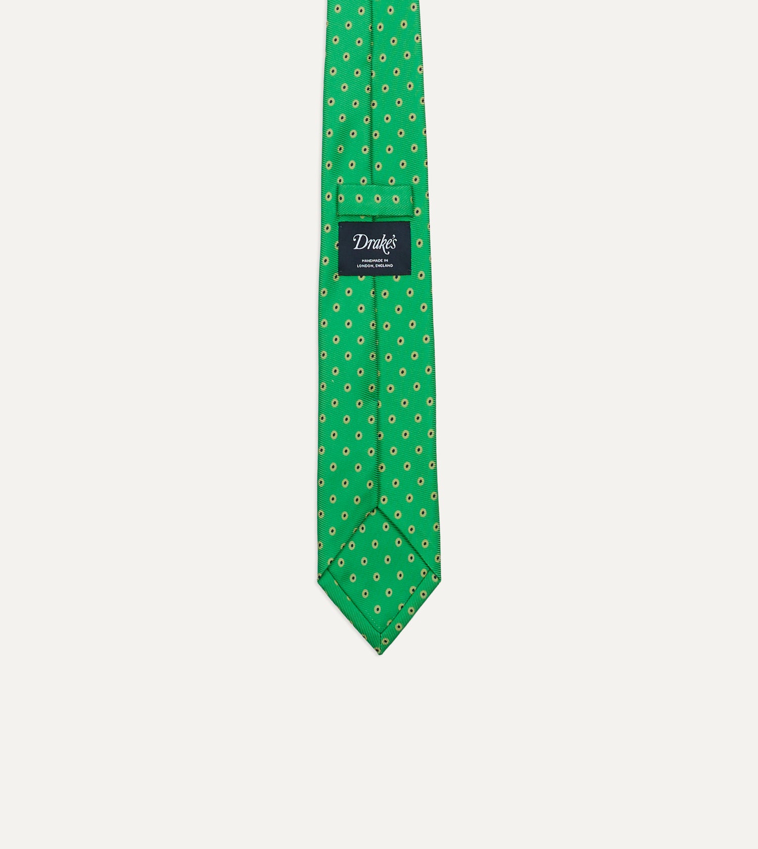 Green Circular Dot Silk Self Tipped Tie