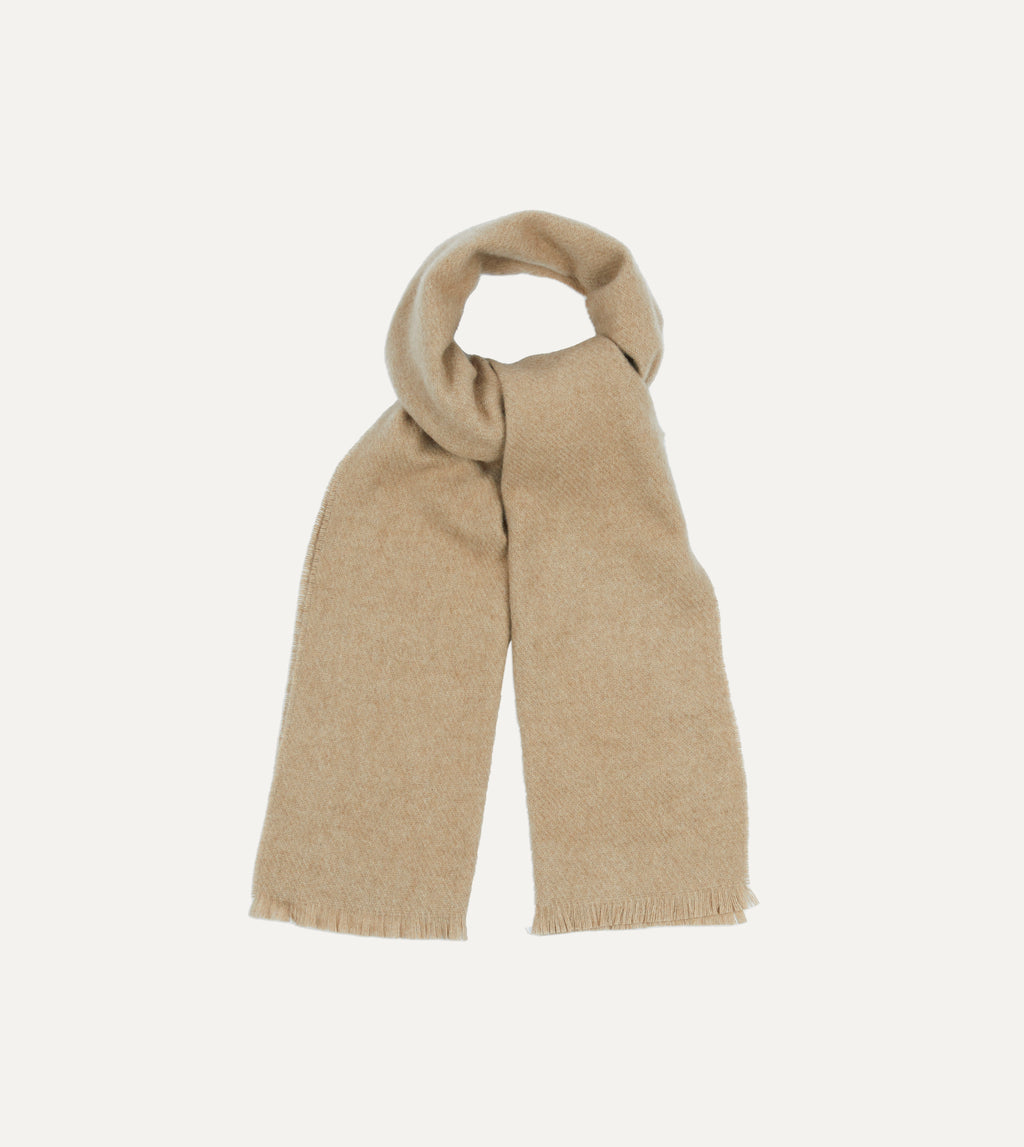 Woven Cashmere Scarf in Oatmeal