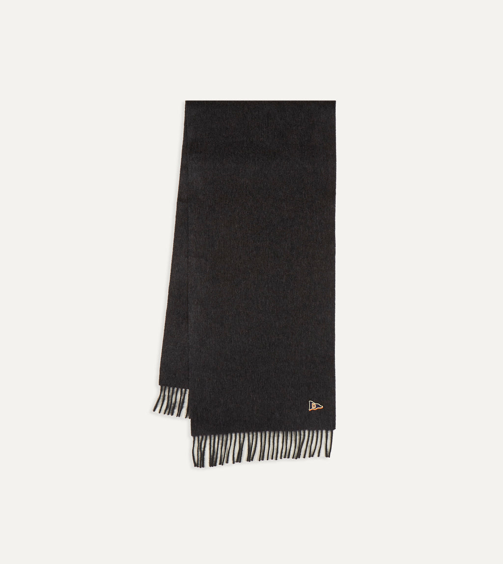 THEREDTHREAD S fuzzy scarf ブラック THEREDTHREAD / ザレッドスレッド】S fuzzy scarf