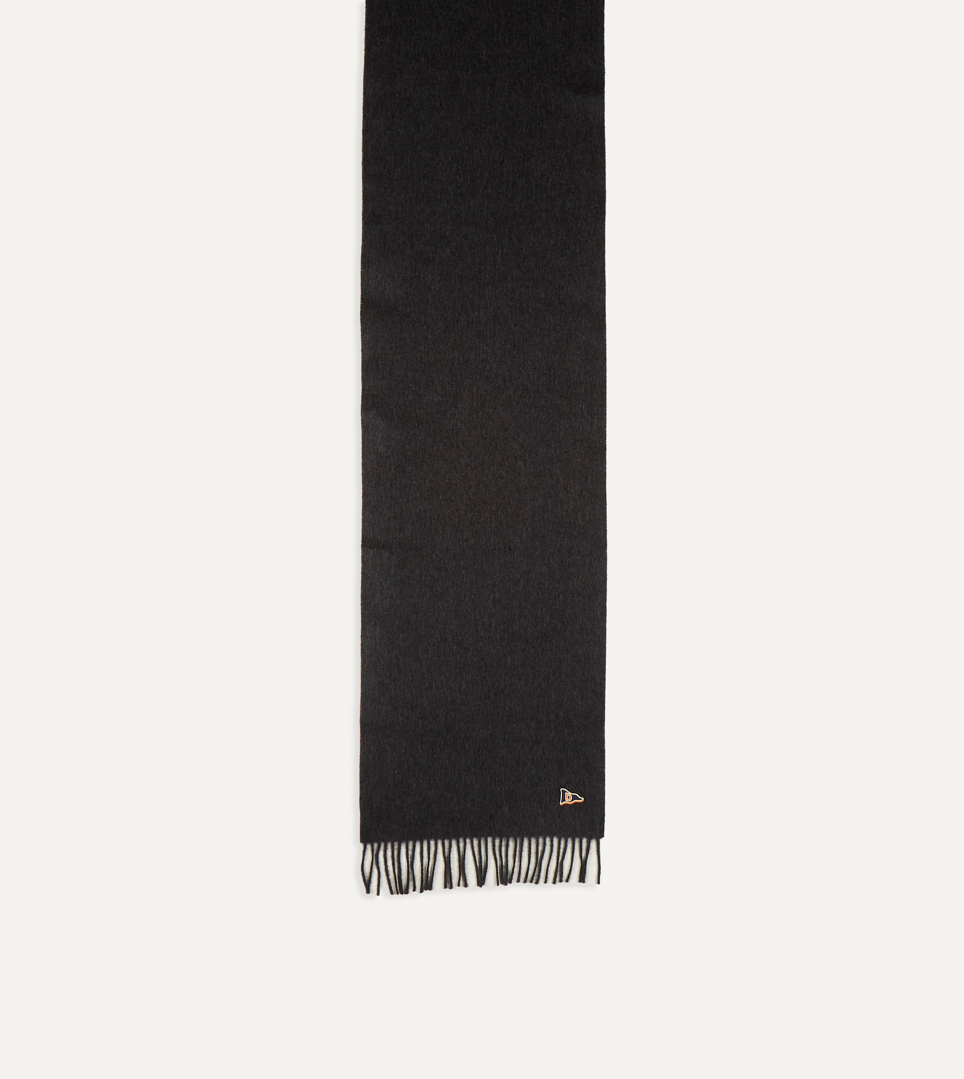 Dark Grey Geelongora Tasselled Scarf – Drakes US