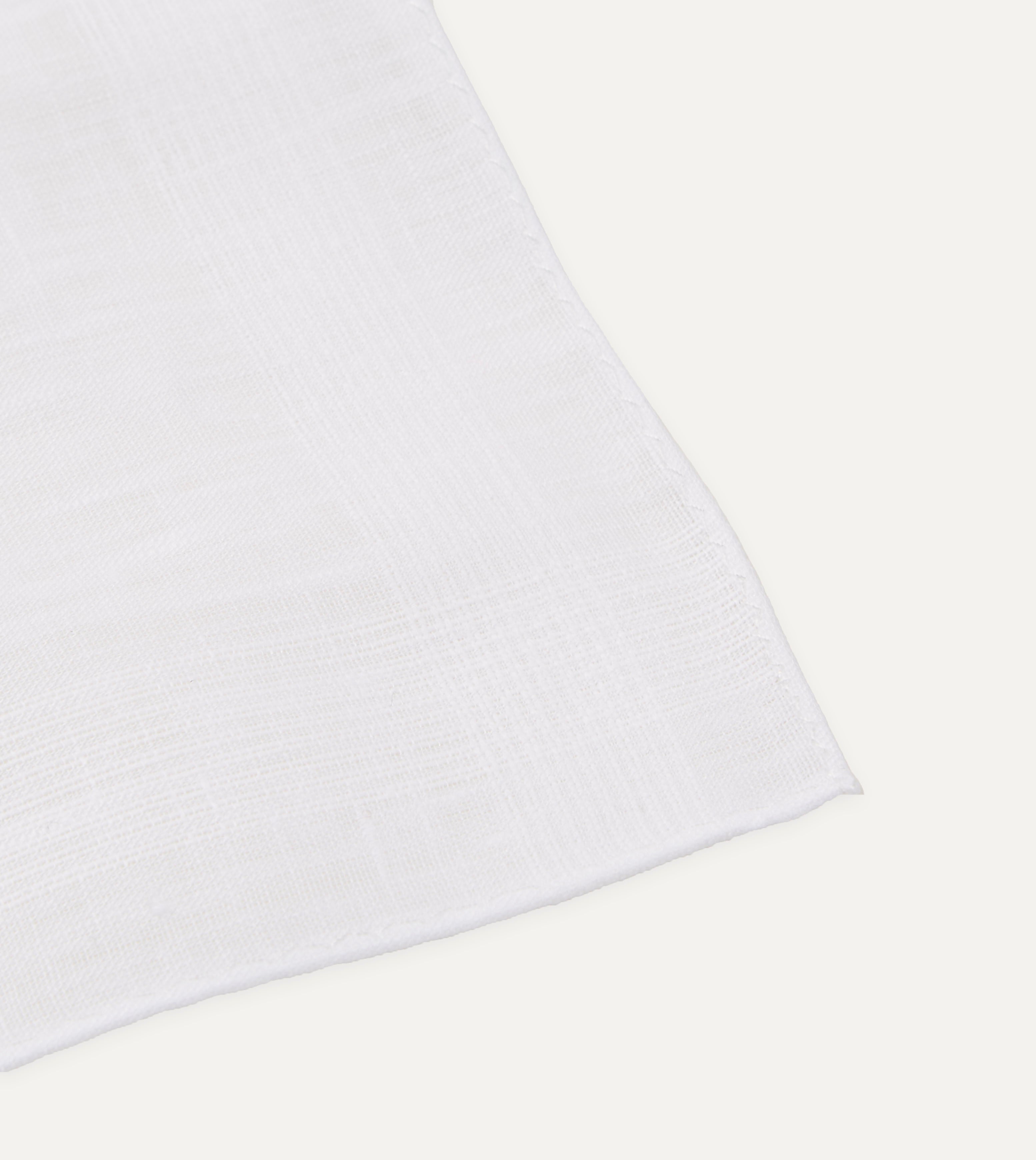 White Linen Pocket Square