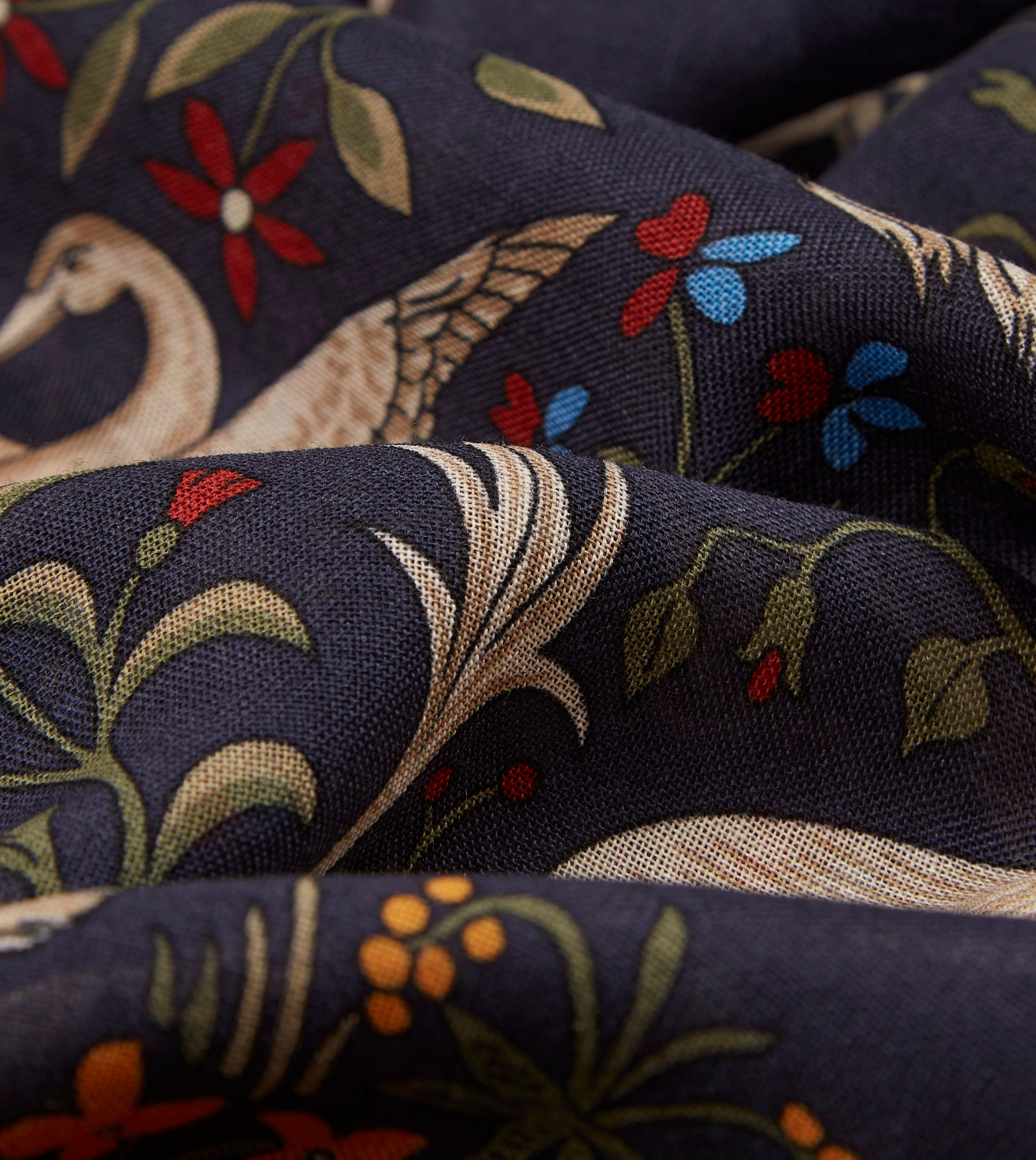 Navy Unicorn Print Wool-Silk Square Scarf – Drakes US