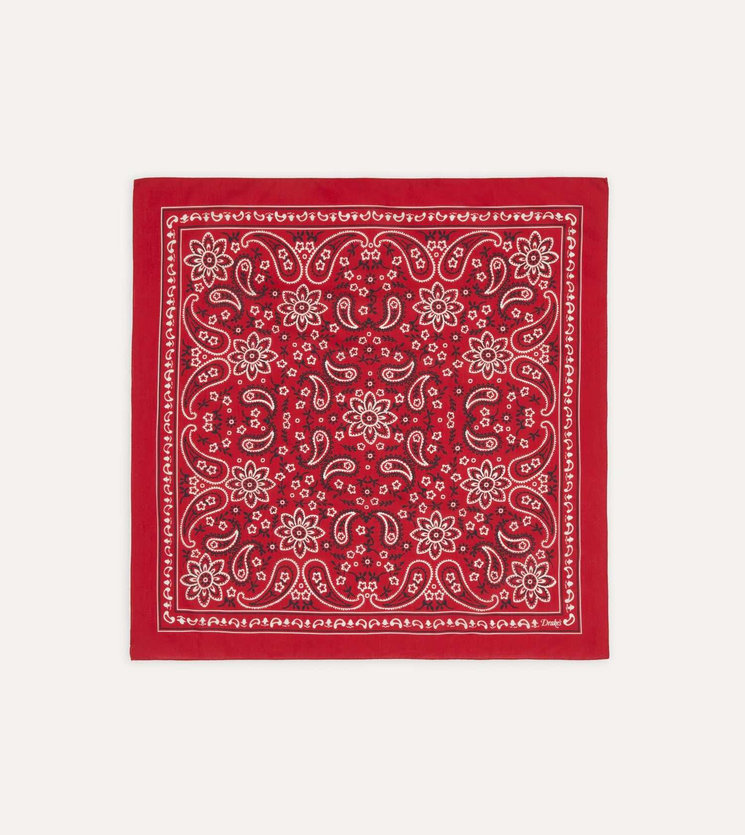 Red Paisley Print Cotton Bandana