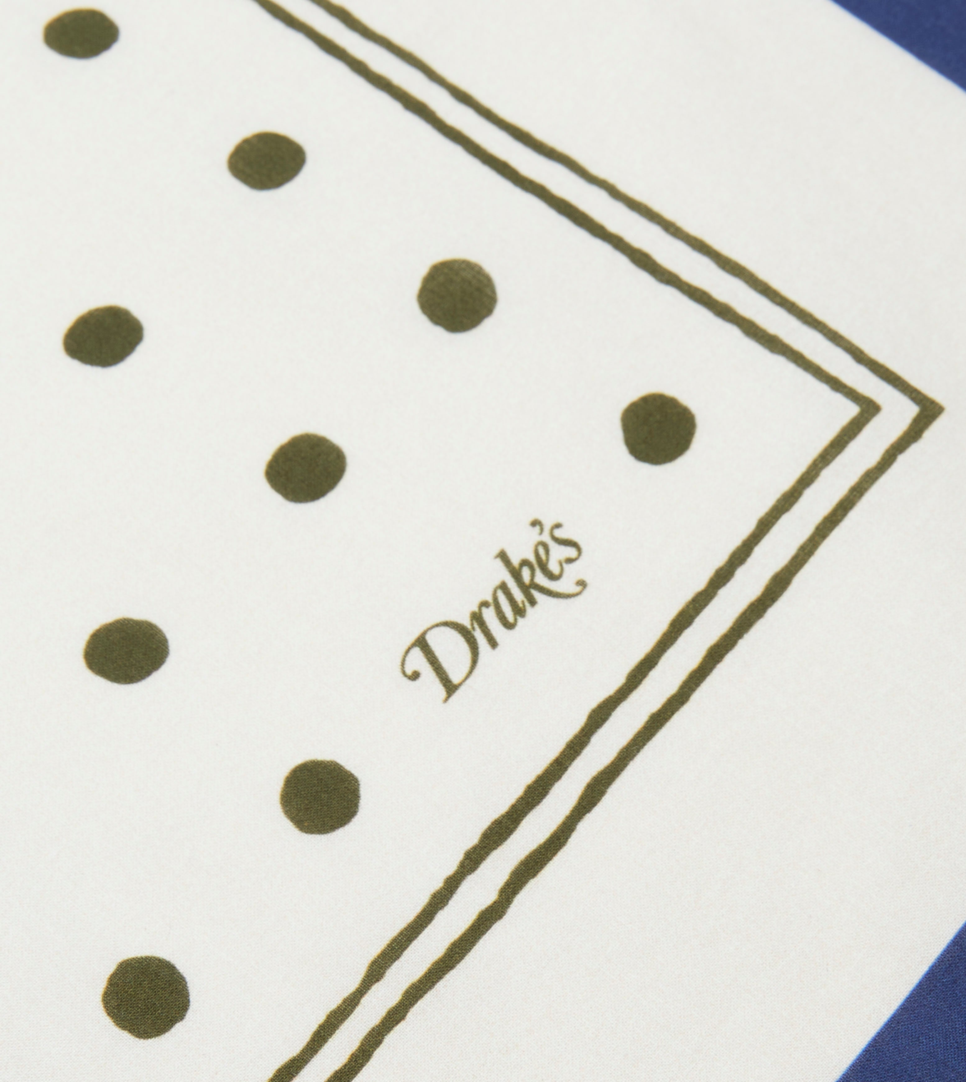 White and Green Polka Dot Print Bandana – Drakes US