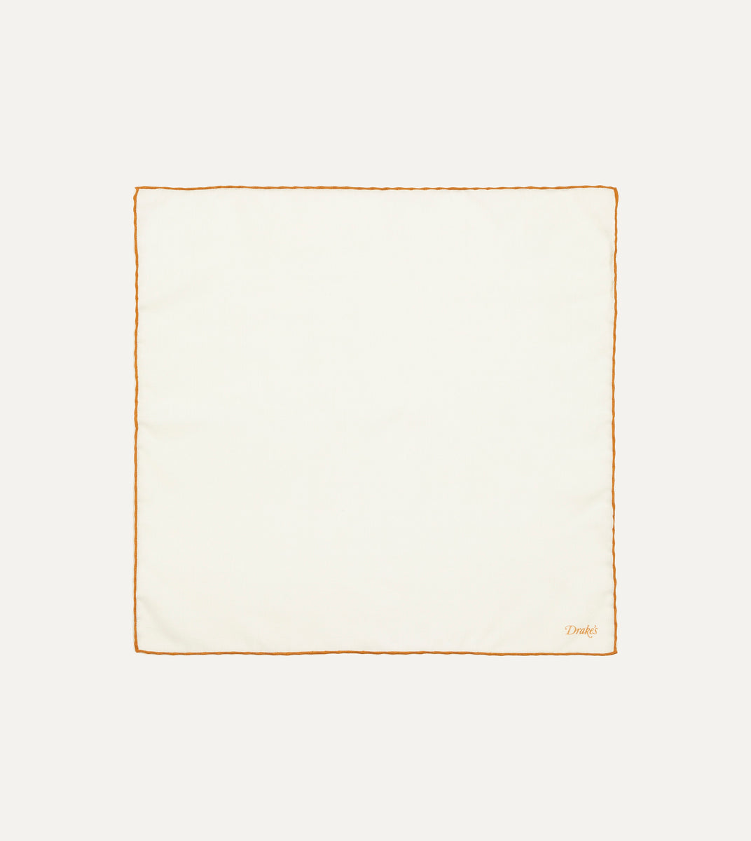 Ivory and Gold Shoestring Border Silk Pocket Square – Drakes US